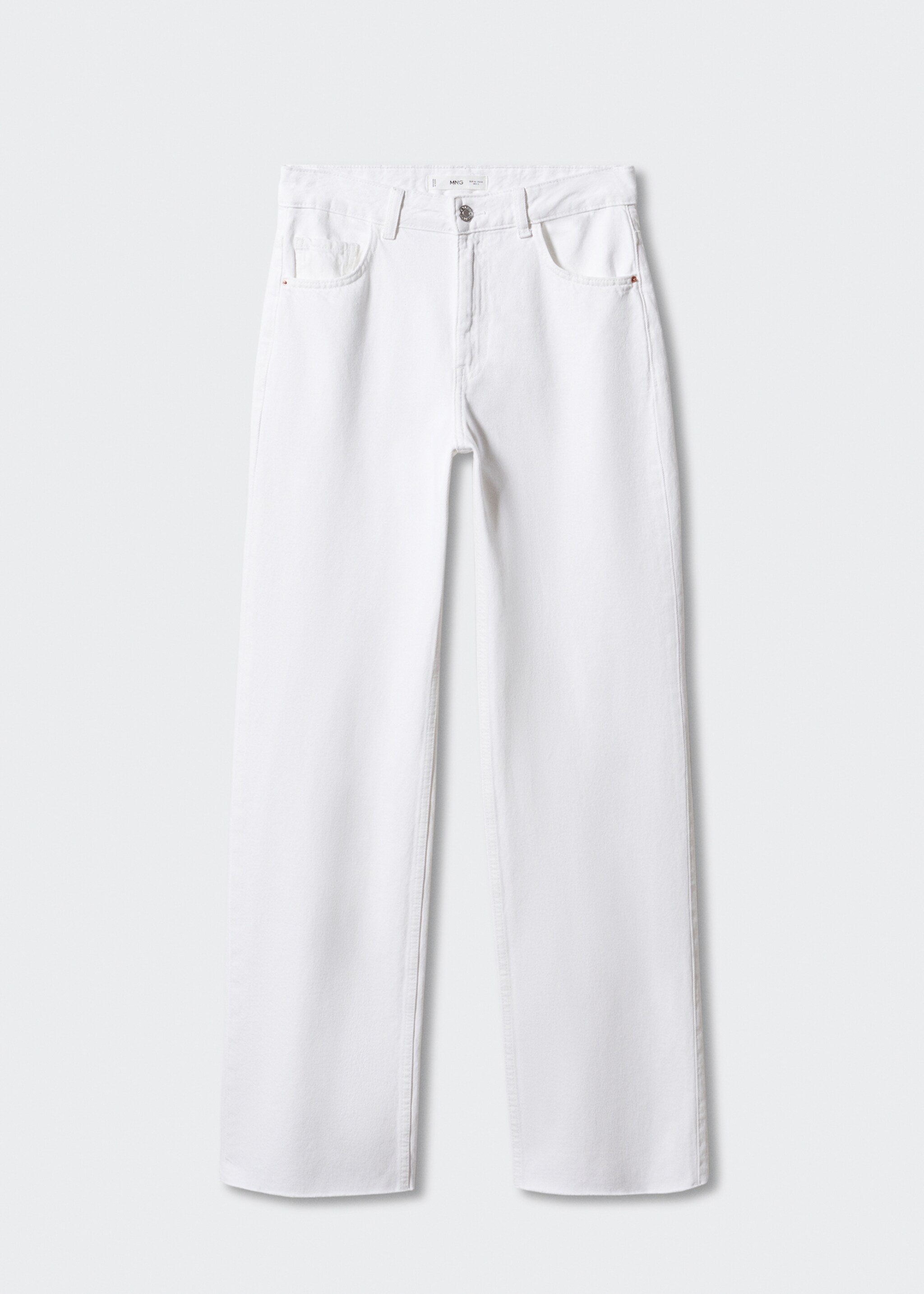 Wide leg mid-rise jeans - Article without model, White. Ref: 57040306-00.