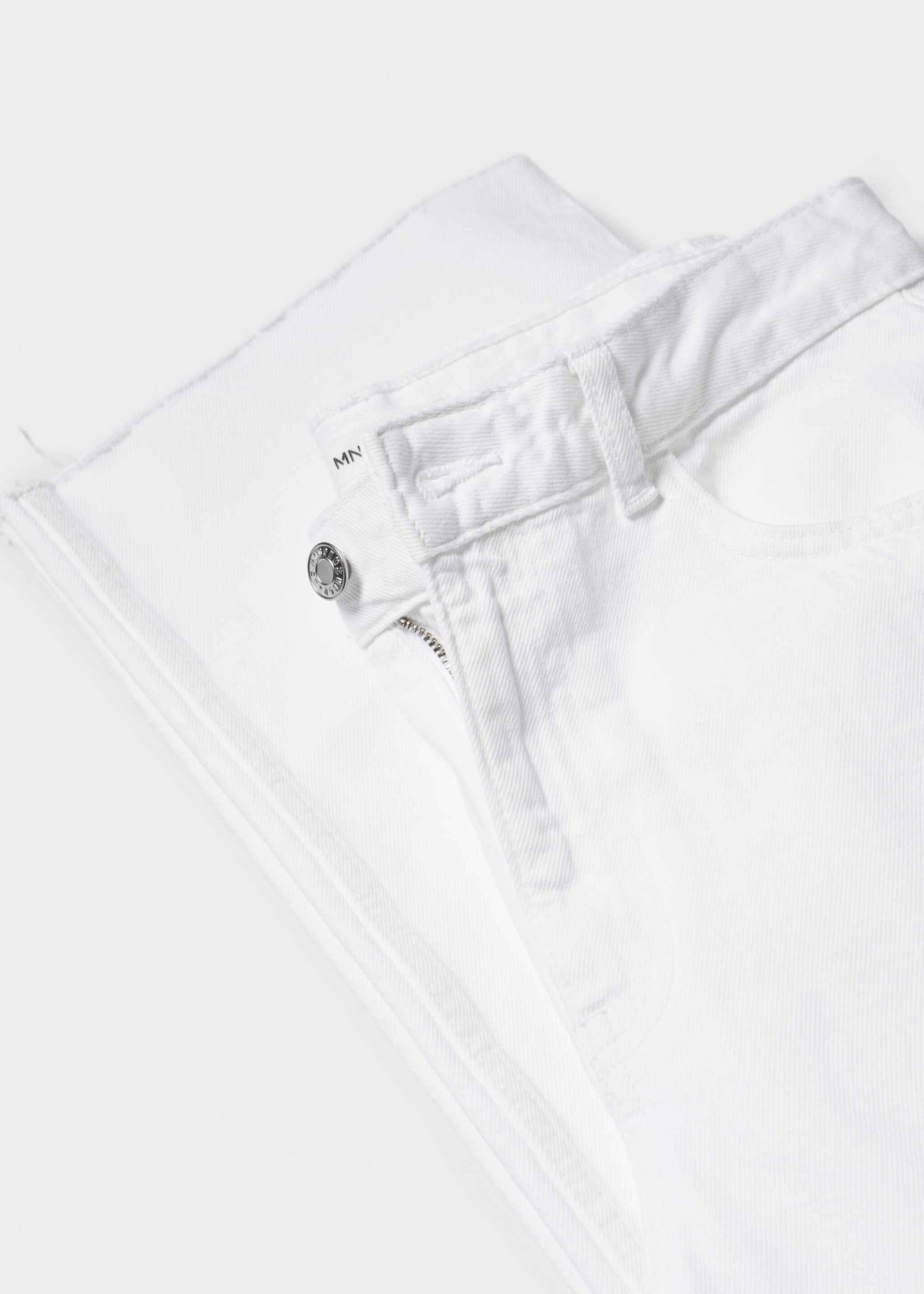 Wide leg mid-rise jeans - Details of the article 8, White. Ref: 57040306-00.