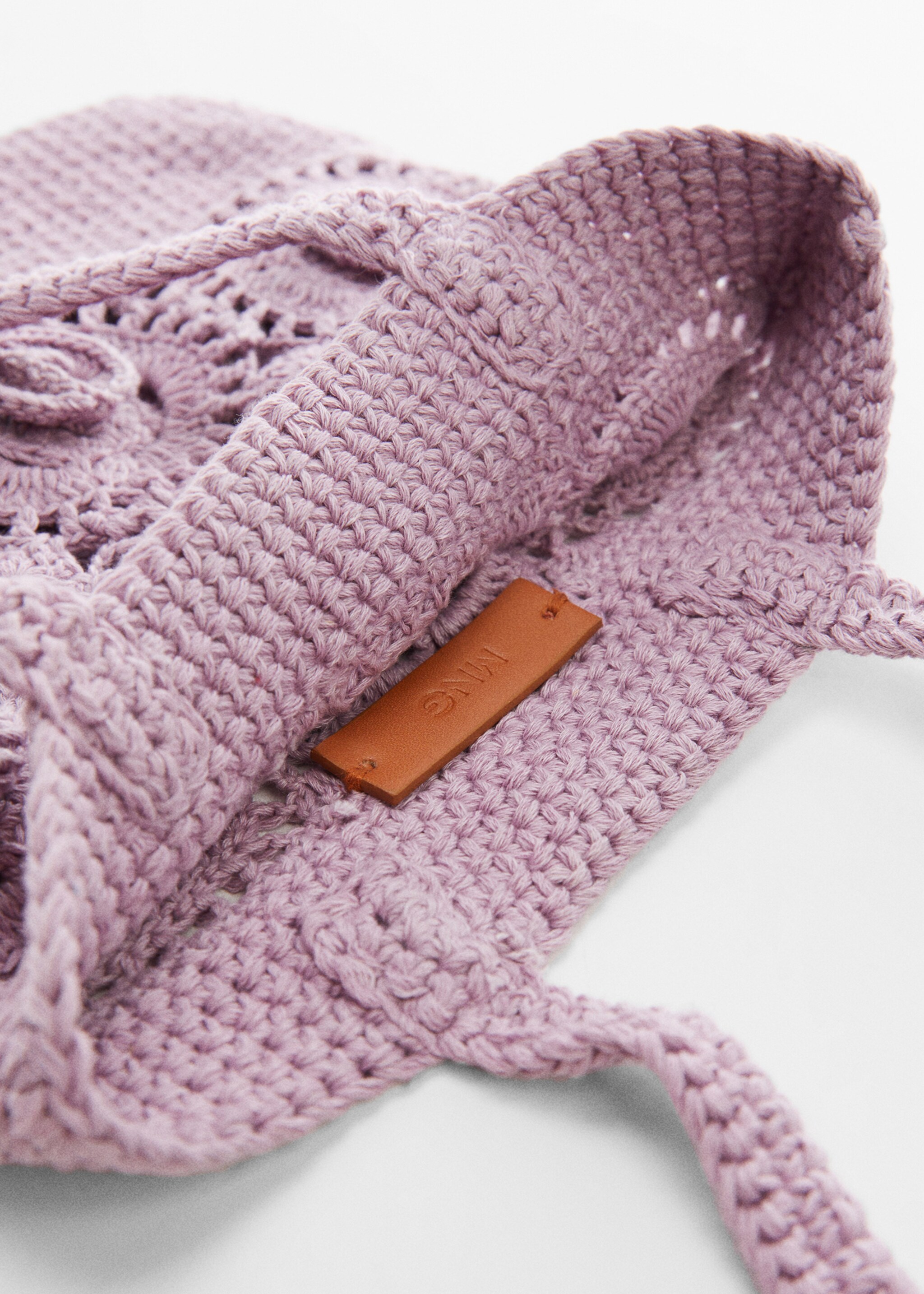 Flowers crochet mini bag - Details of the article 1, Lilac. Ref: 57040319-00.