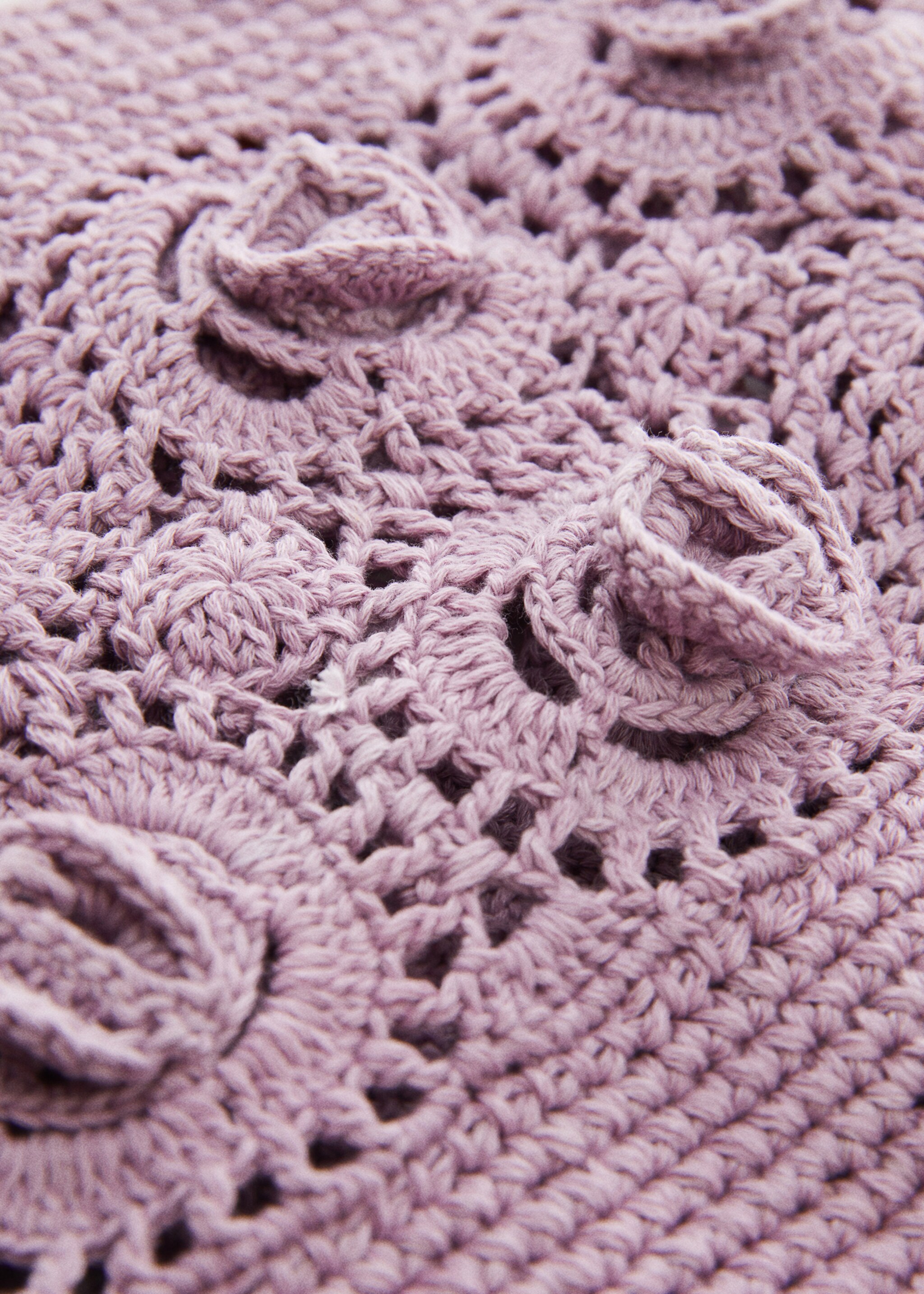 Flowers crochet mini bag - Details of the article 2, Lilac. Ref: 57040319-00.