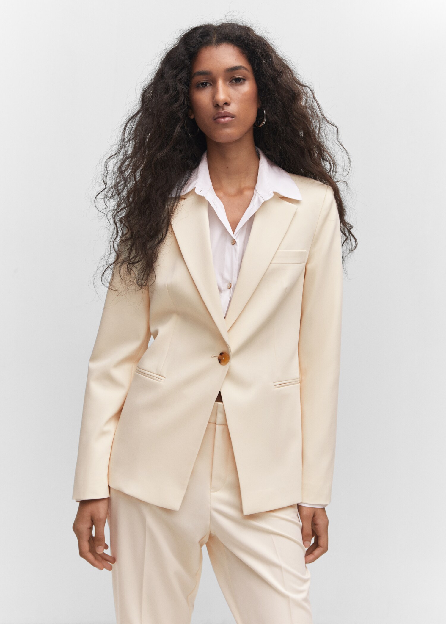 Fitted essential suit jacket - Medium plane