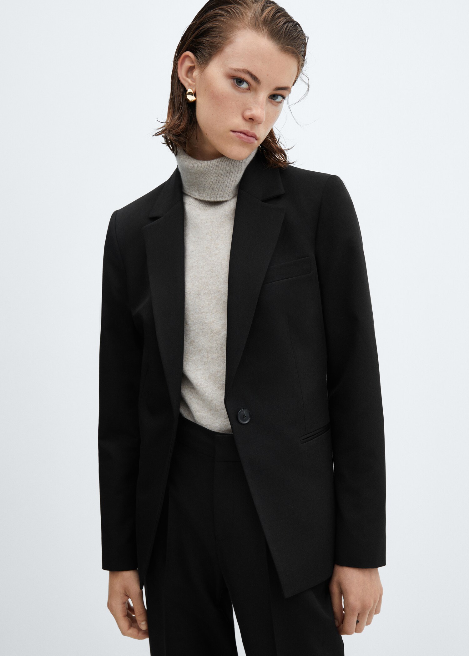 Fitted essential suit jacket - Medium plane