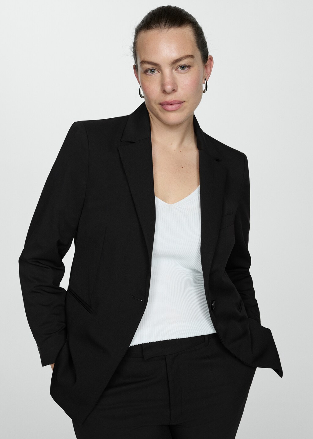 Fitted essential suit jacket - Women | MANGO OUTLET USA