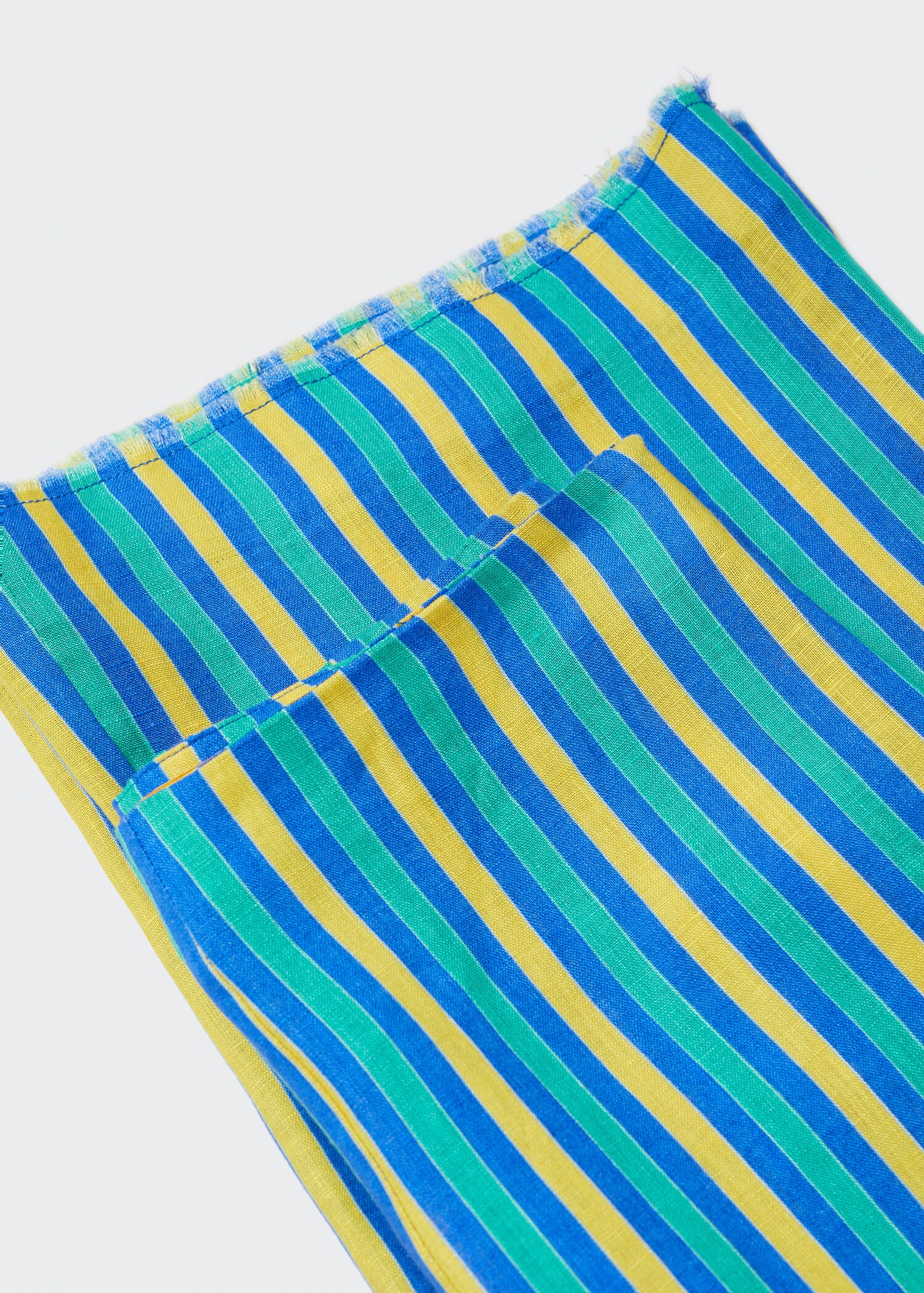Multi-colored striped linen pants - Details of the article 8