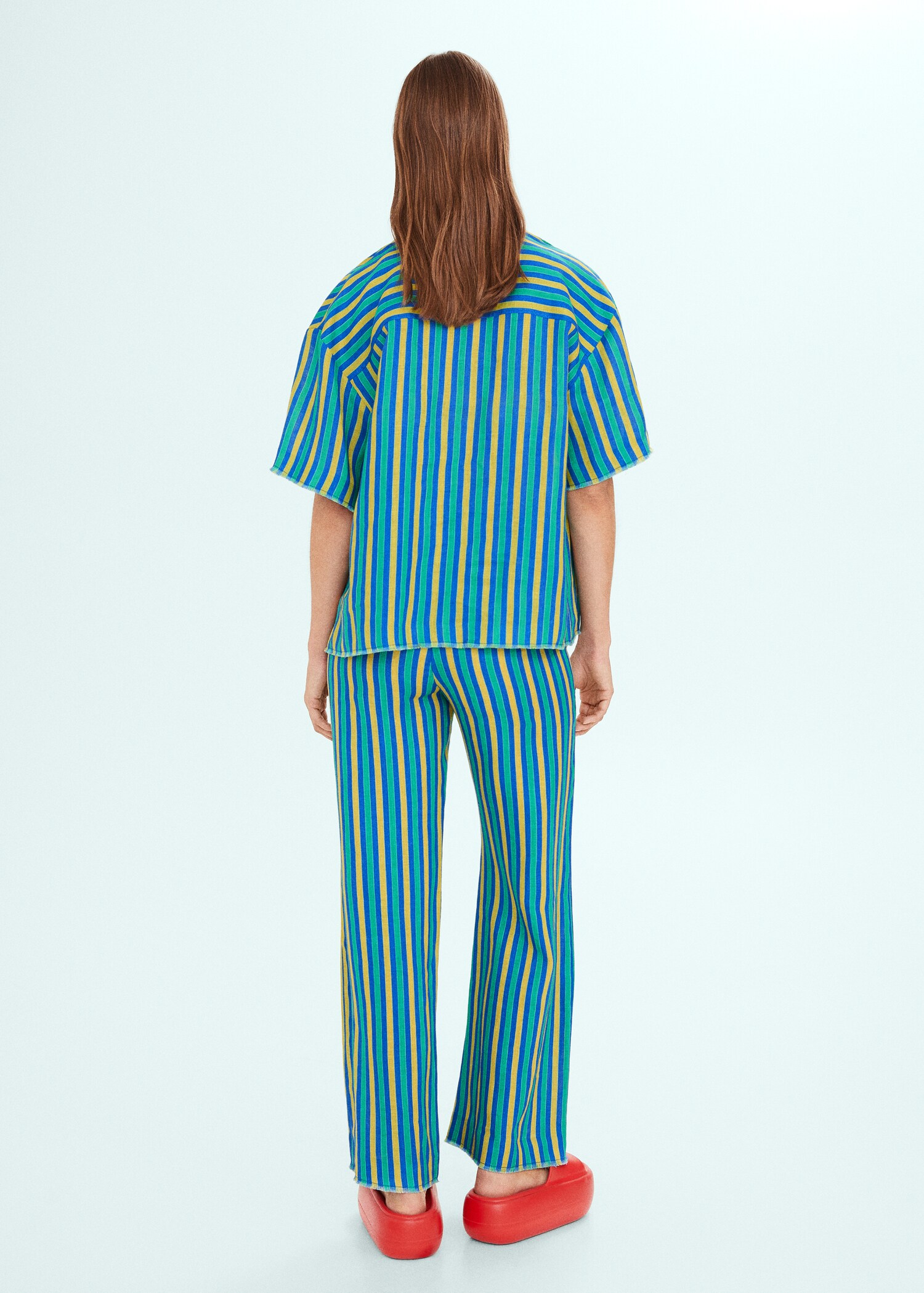 Multi-colored striped linen pants - Reverse of the article