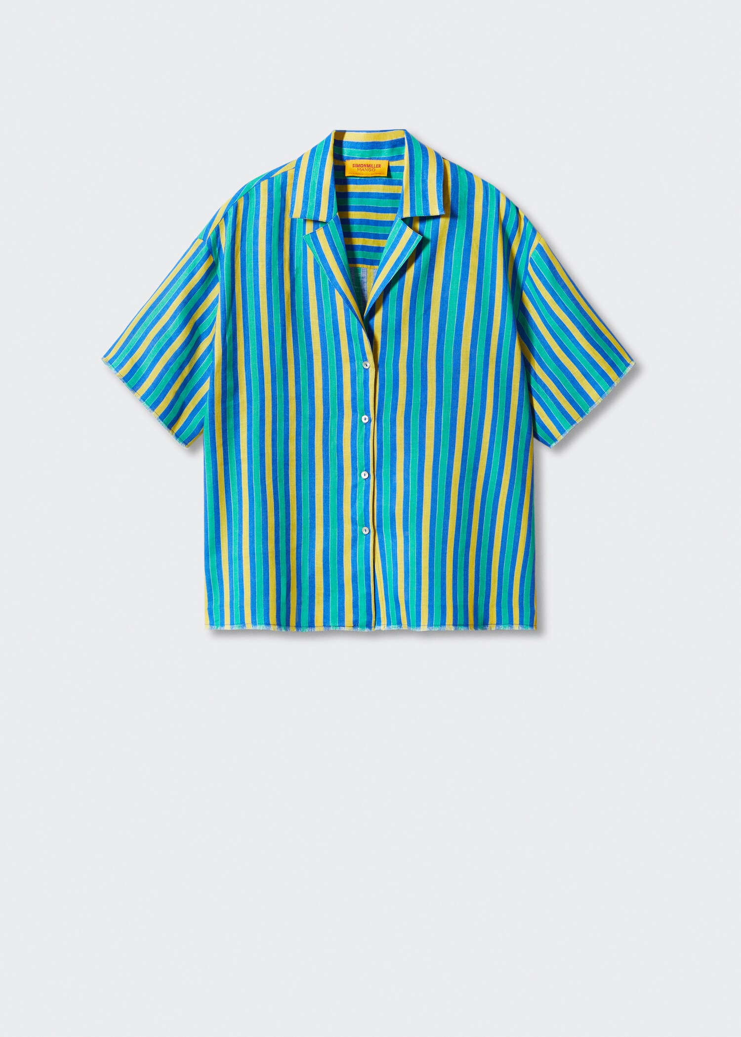 Multi-coloured striped linen shirt Women MANGO OUTLET United
