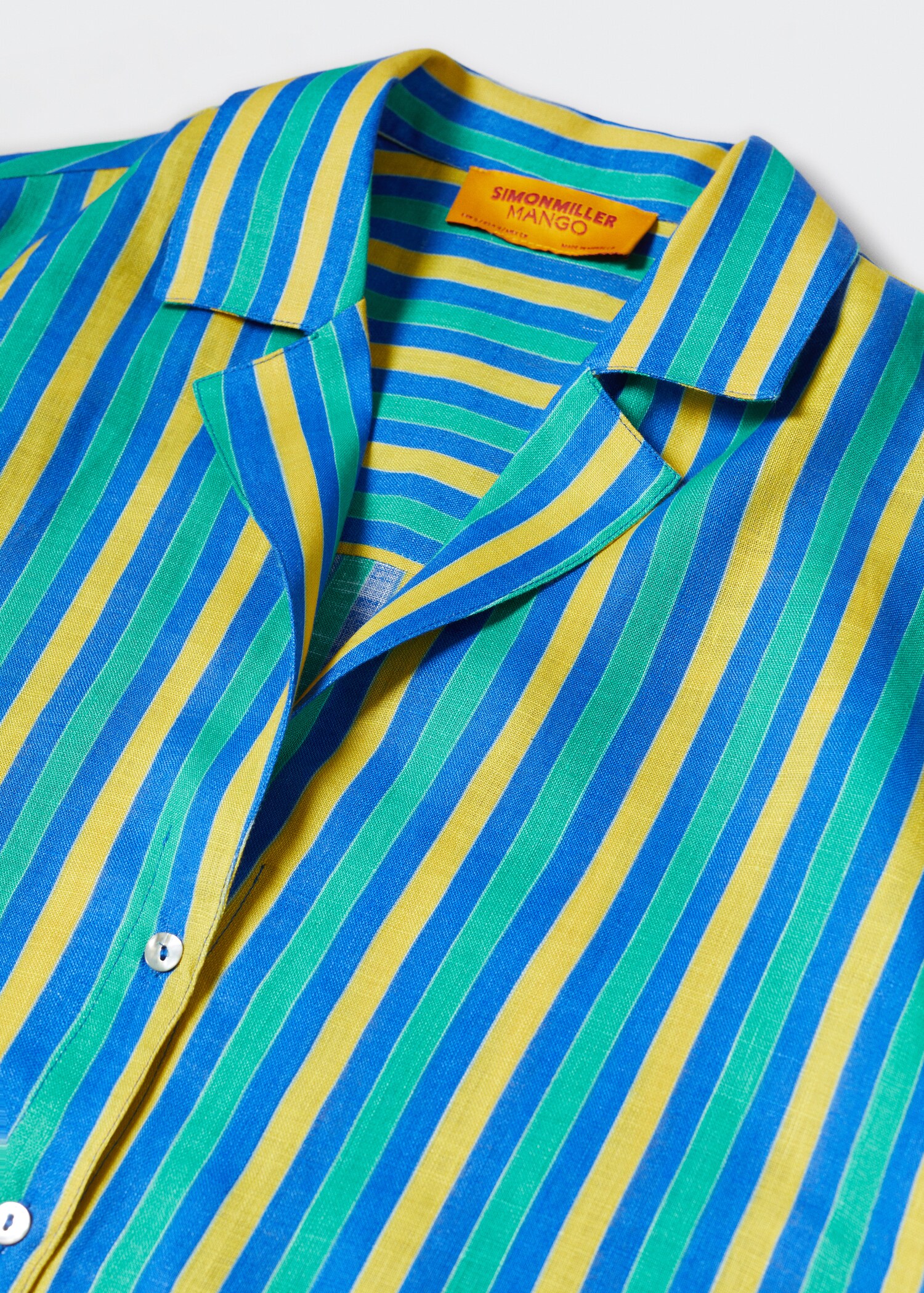 Multi-colored striped linen shirt - Details of the article 8