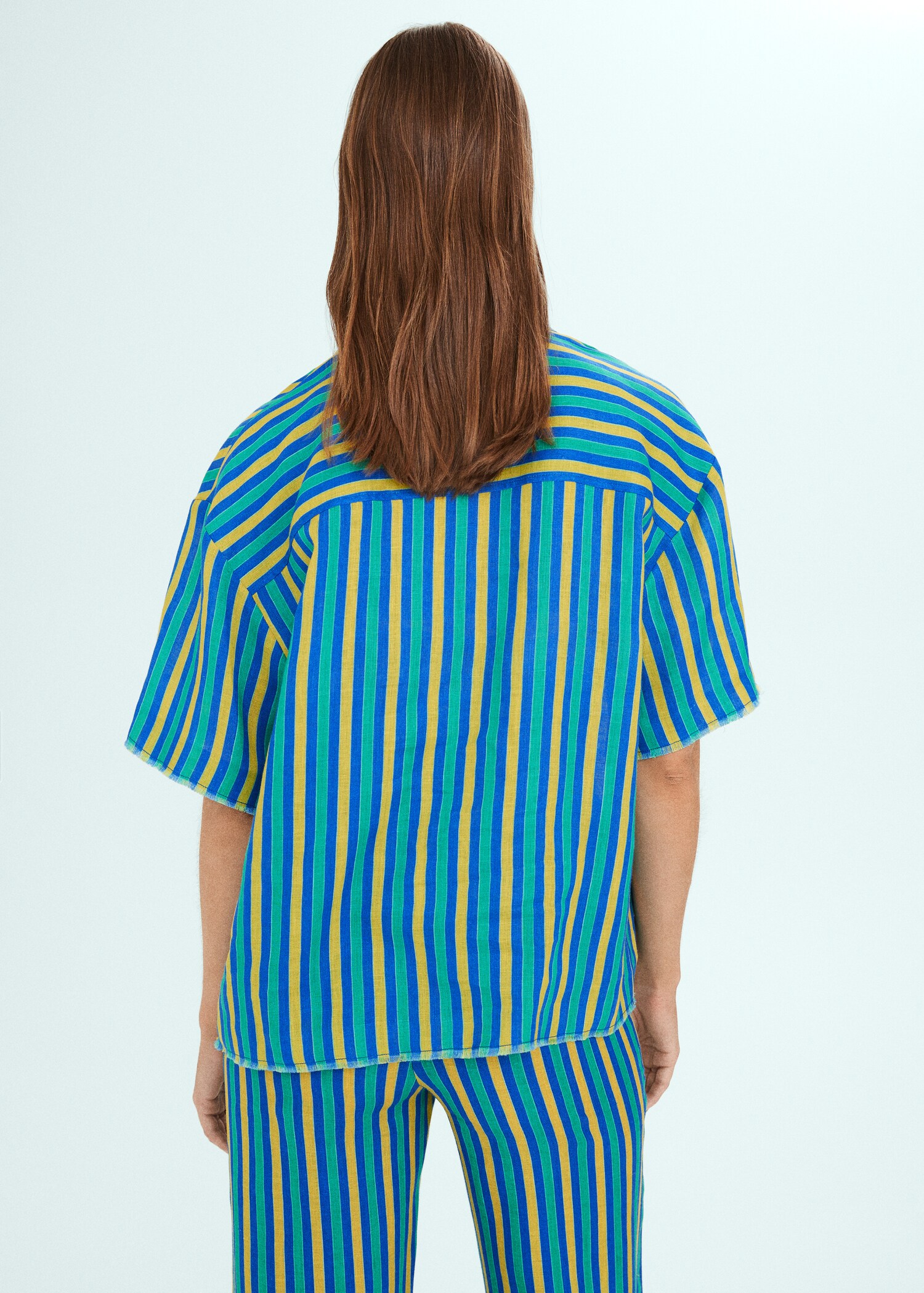 Multi-colored striped linen shirt - Reverse of the article