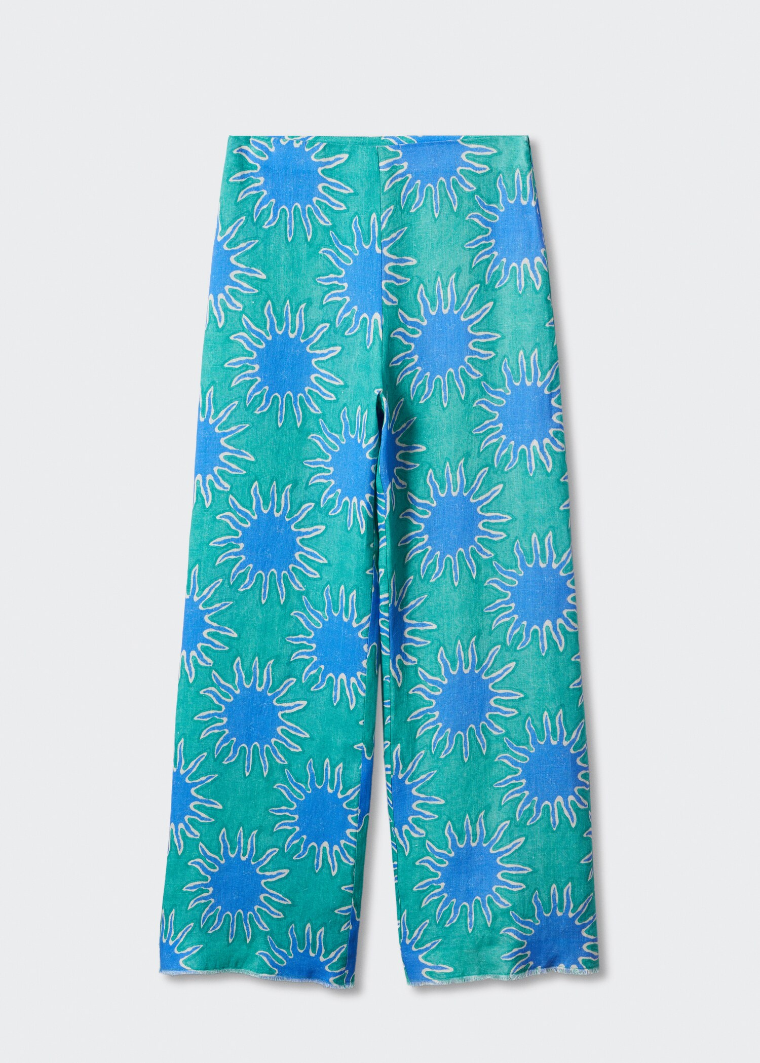 Printed linen wideleg pants - Article without model