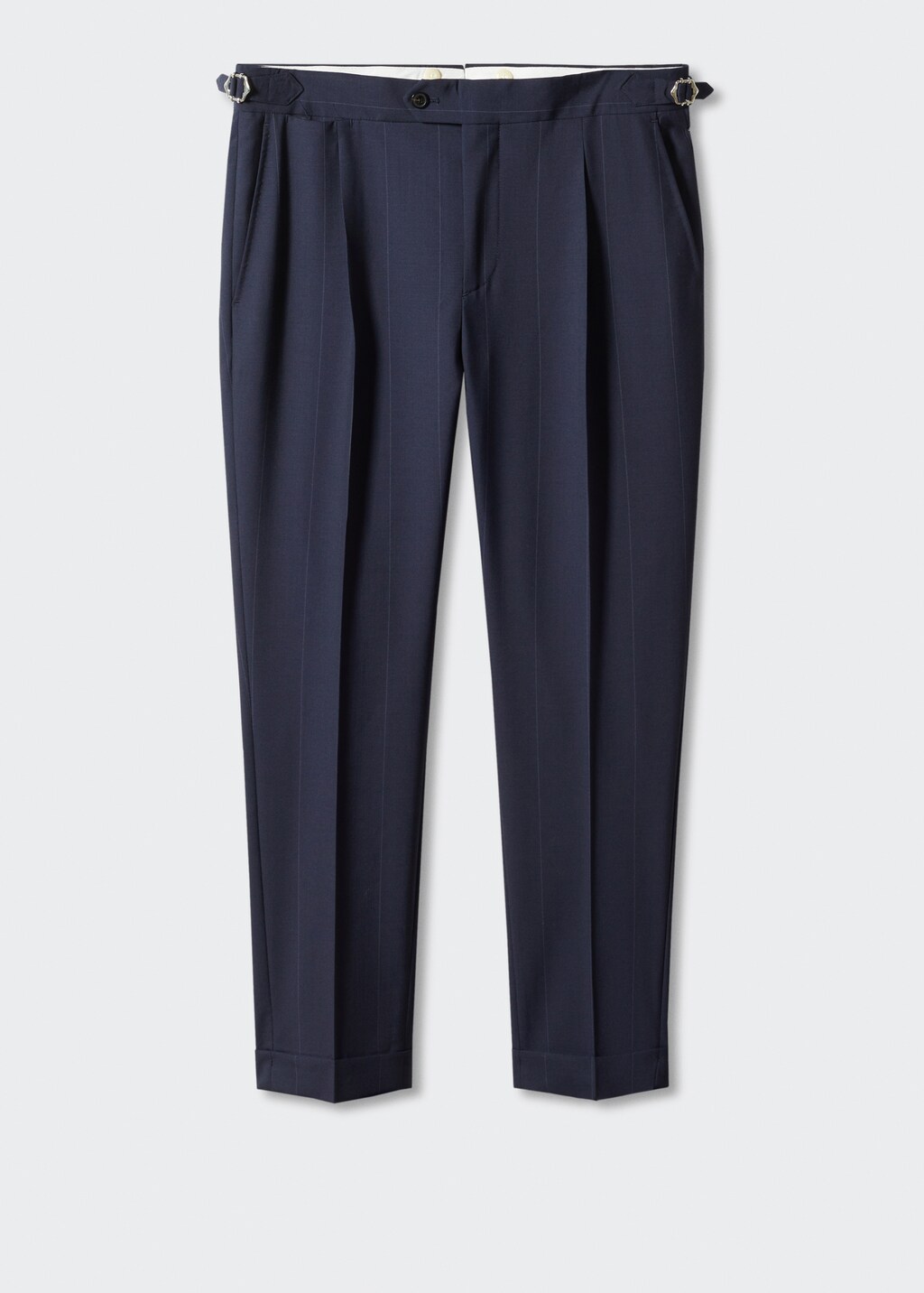 Virgin wool striped suit trousers - Men | MANGO OUTLET USA Virgin wool striped suit trousers - Men | MANGO OUTLET USA