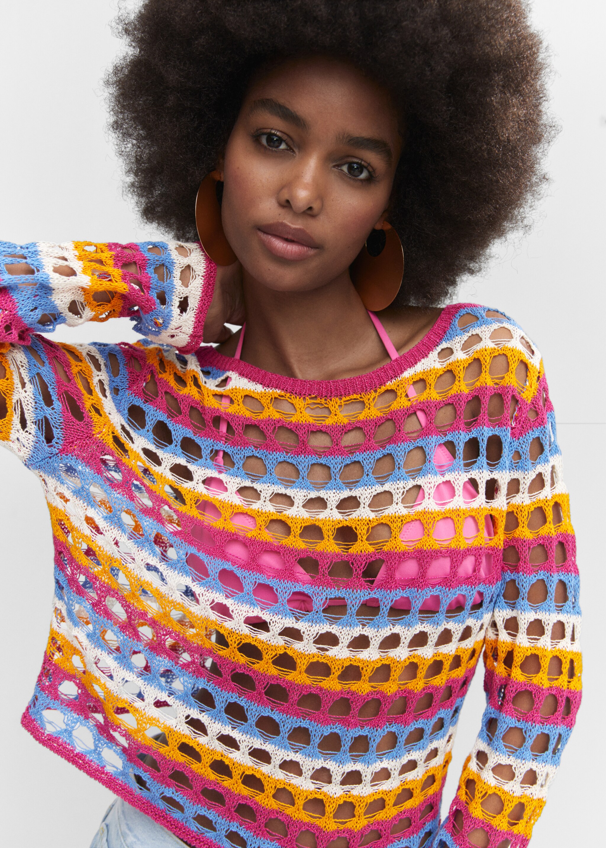 Pull-over crochet multicolore - Détail de l'article 1