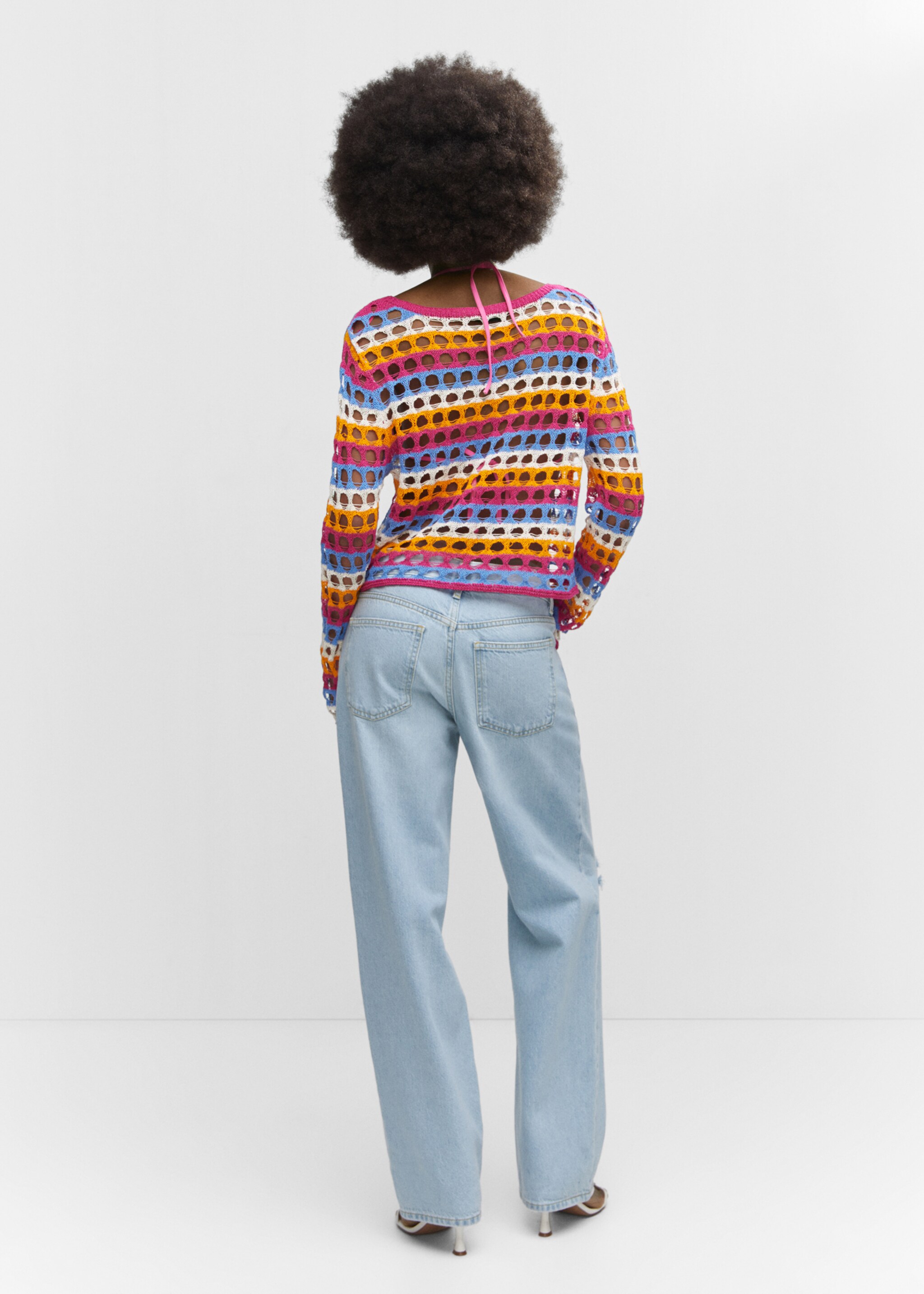 Pull-over crochet multicolore - Verso de l’article
