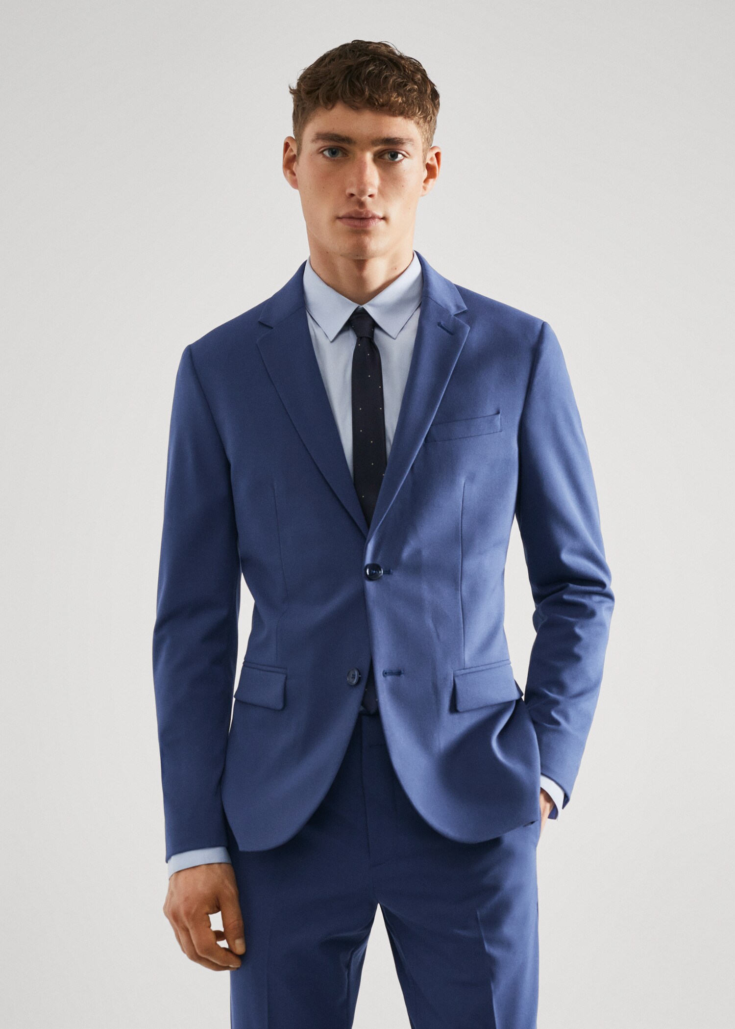 Blazer de fato stretch super slim fit - Plano médio