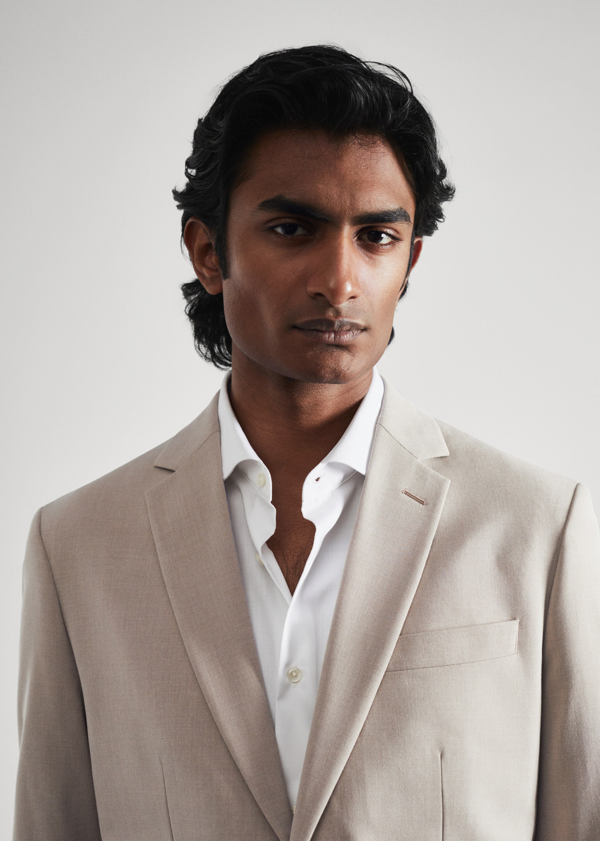 Stretch-fabric slim-fit suit jacket - Details of the article 1