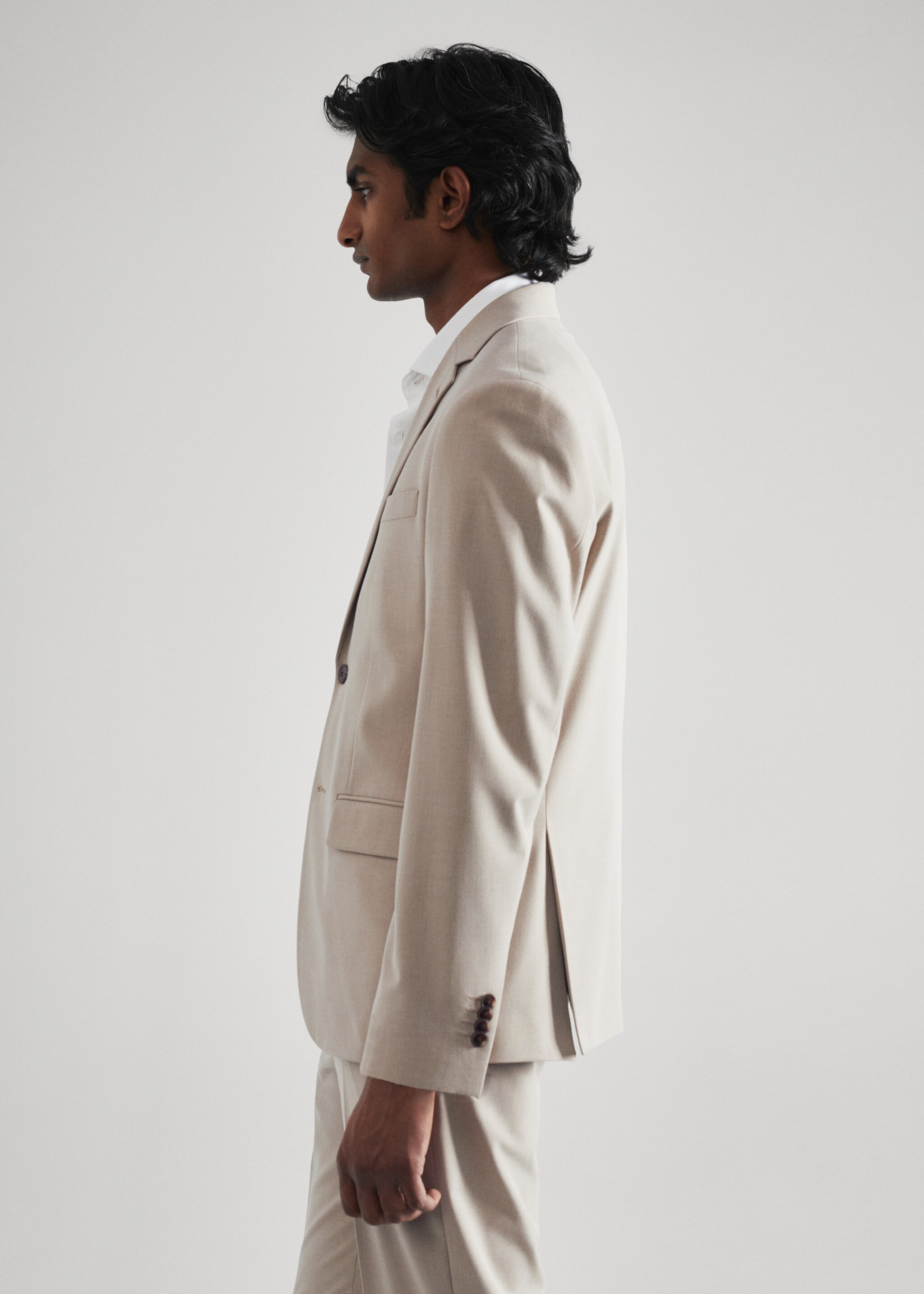 Stretch-fabric slim-fit suit jacket - Details of the article 2