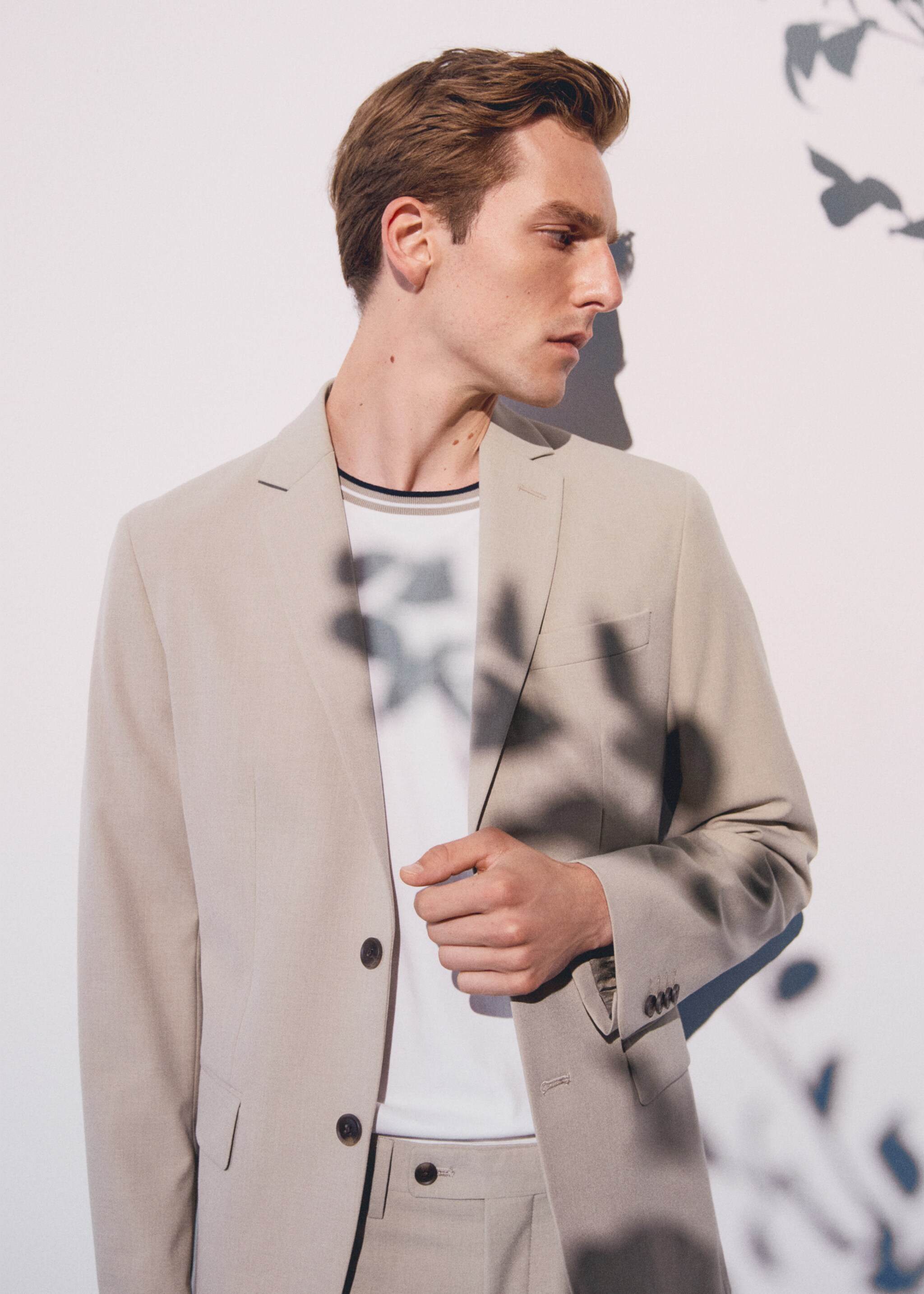 Stretch-fabric slim-fit suit jacket - Details of the article 4