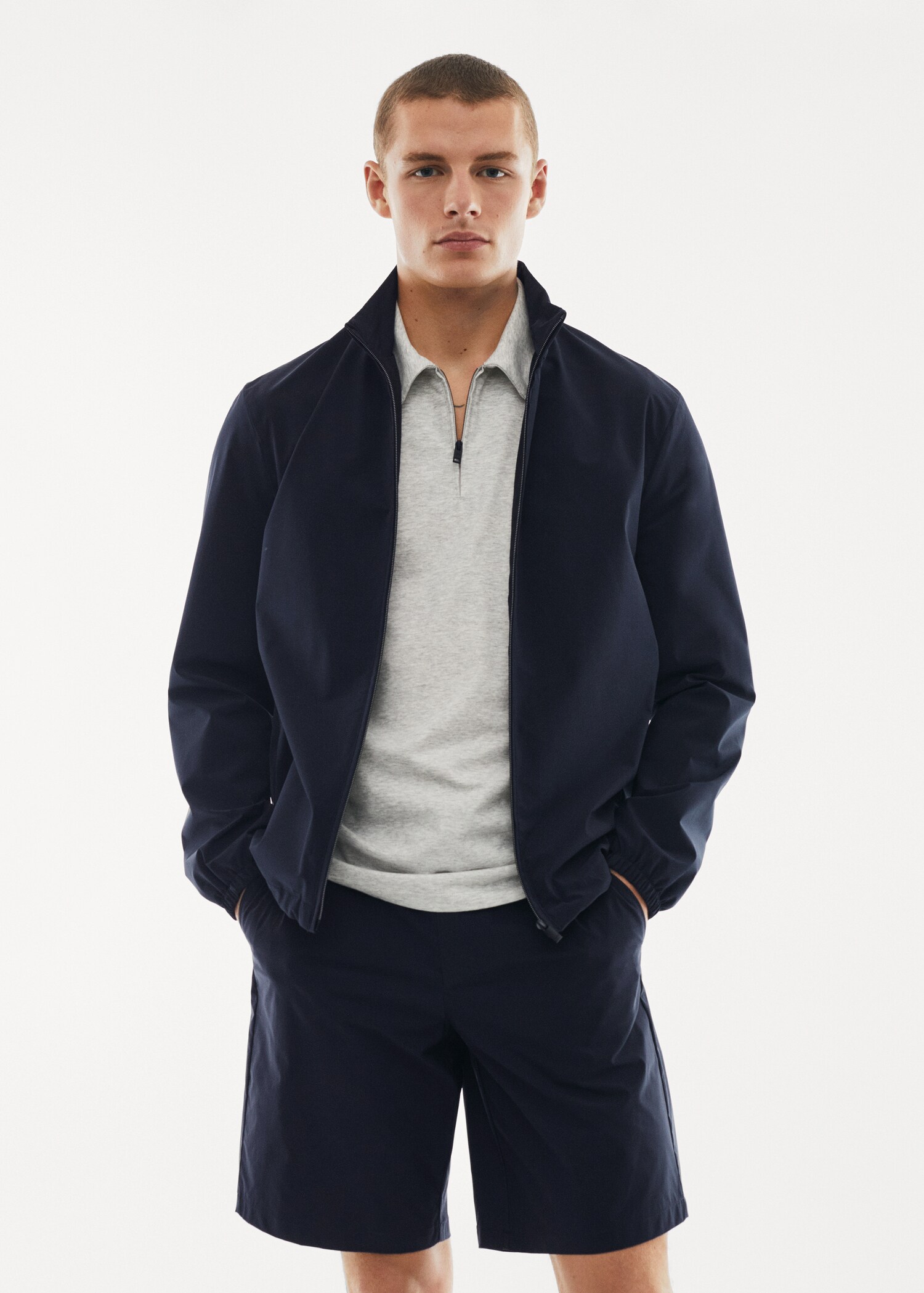 Jaqueta bomber water-repellent - Pla mig
