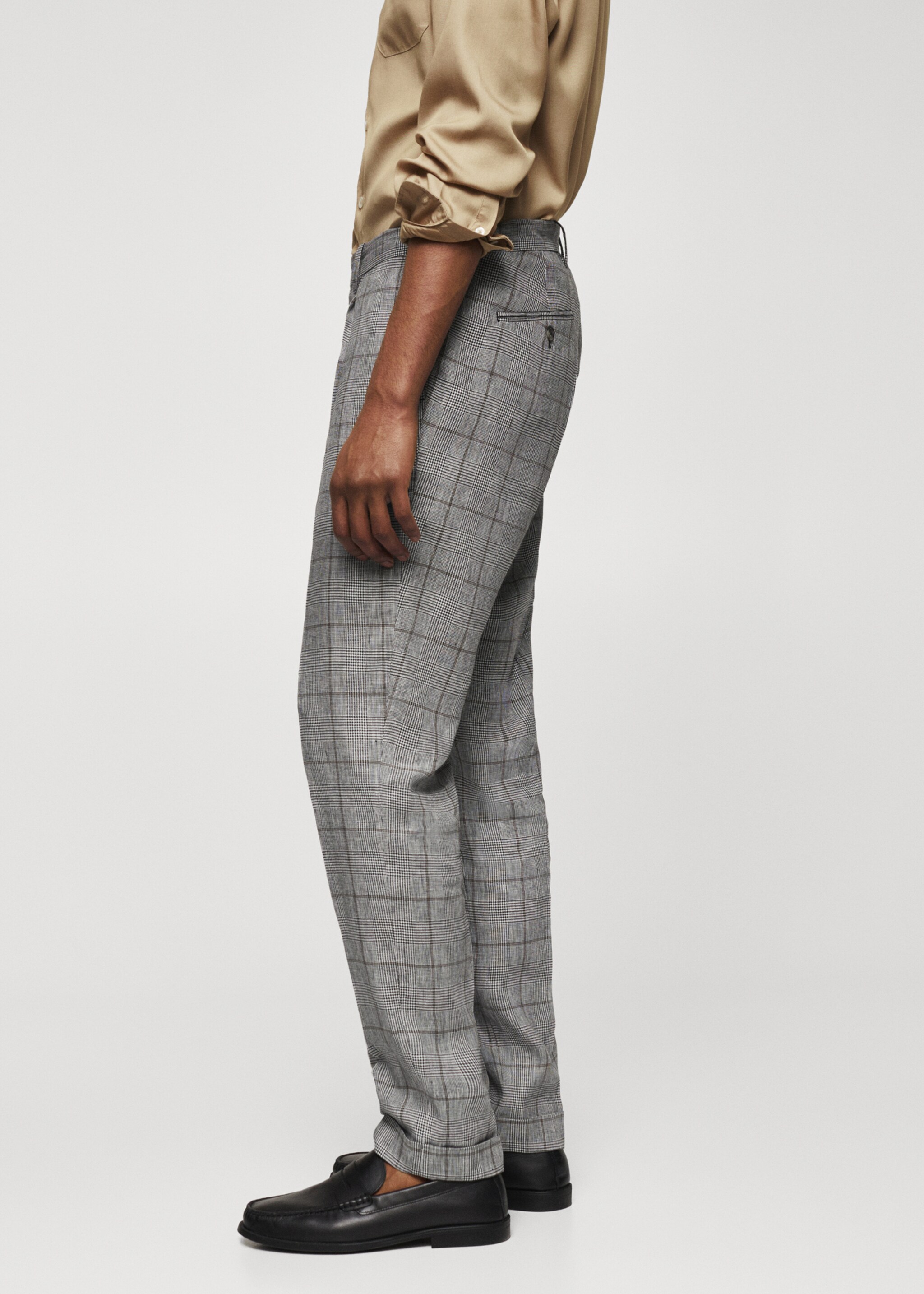 Prince of Wales linen-blend trousers - Details of the article 4