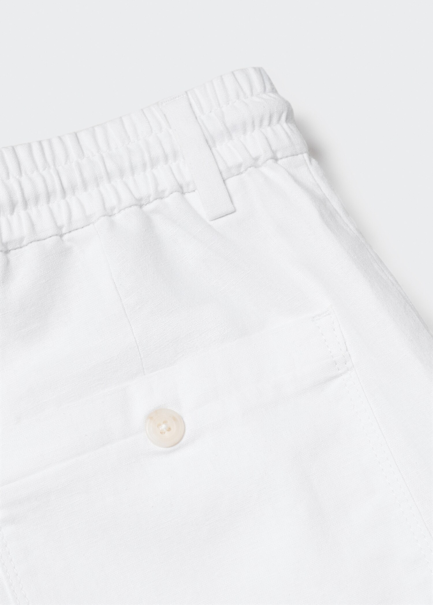 Regular fit cotton linen trousers - Details of the article 8