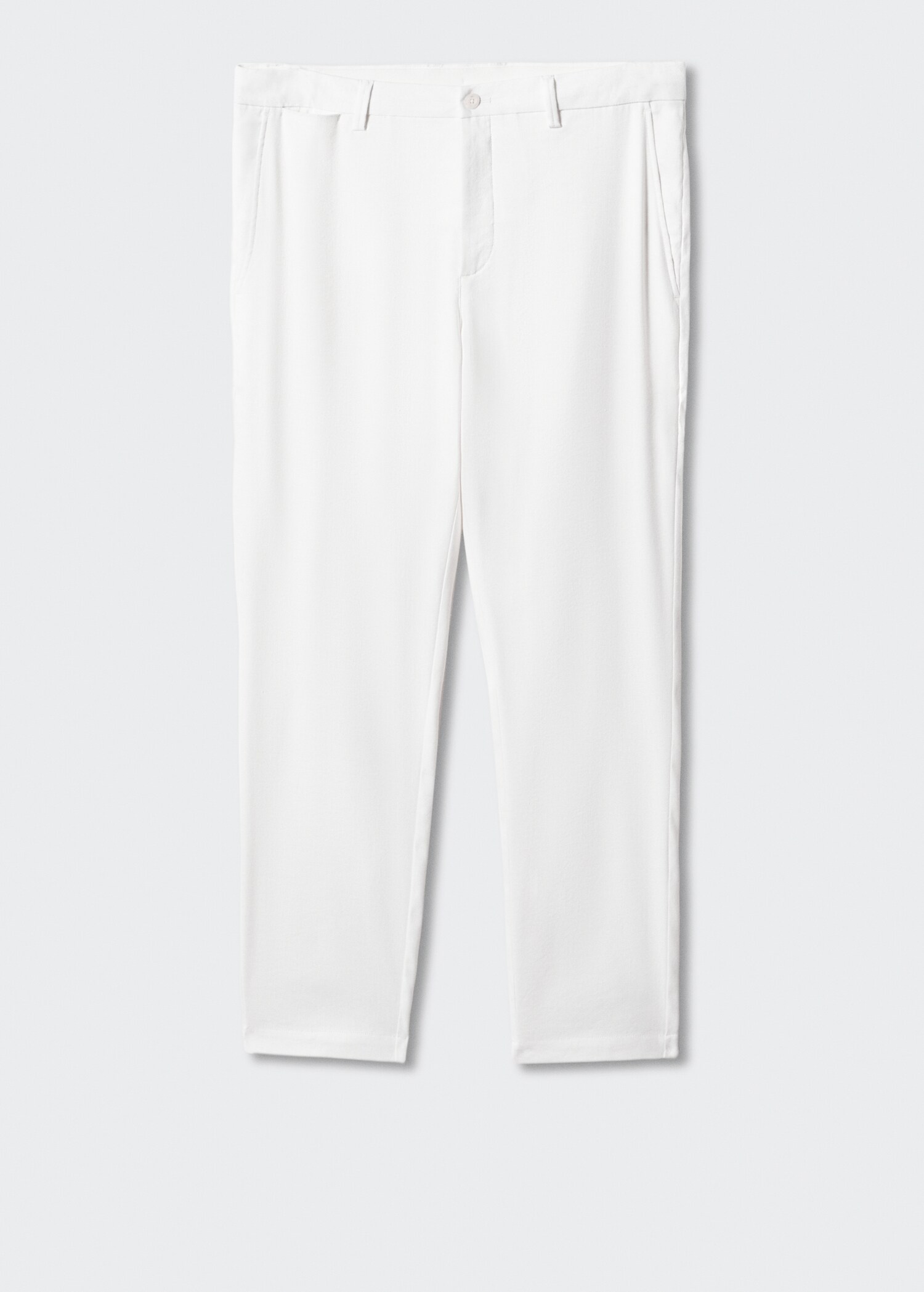 Linen slim-fit trousers with inner drawstring - Article without model