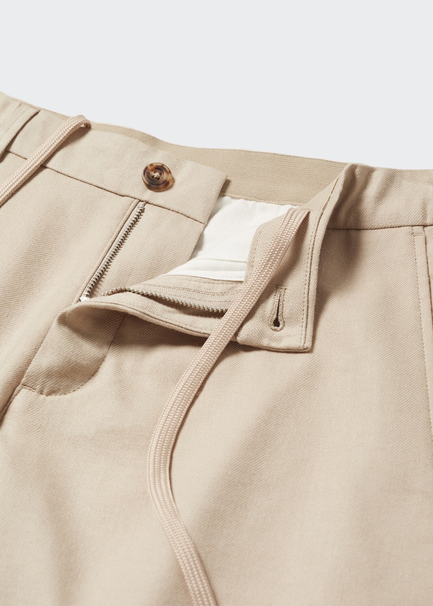 Linen slim-fit trousers with inner drawstring - Details of the article 8