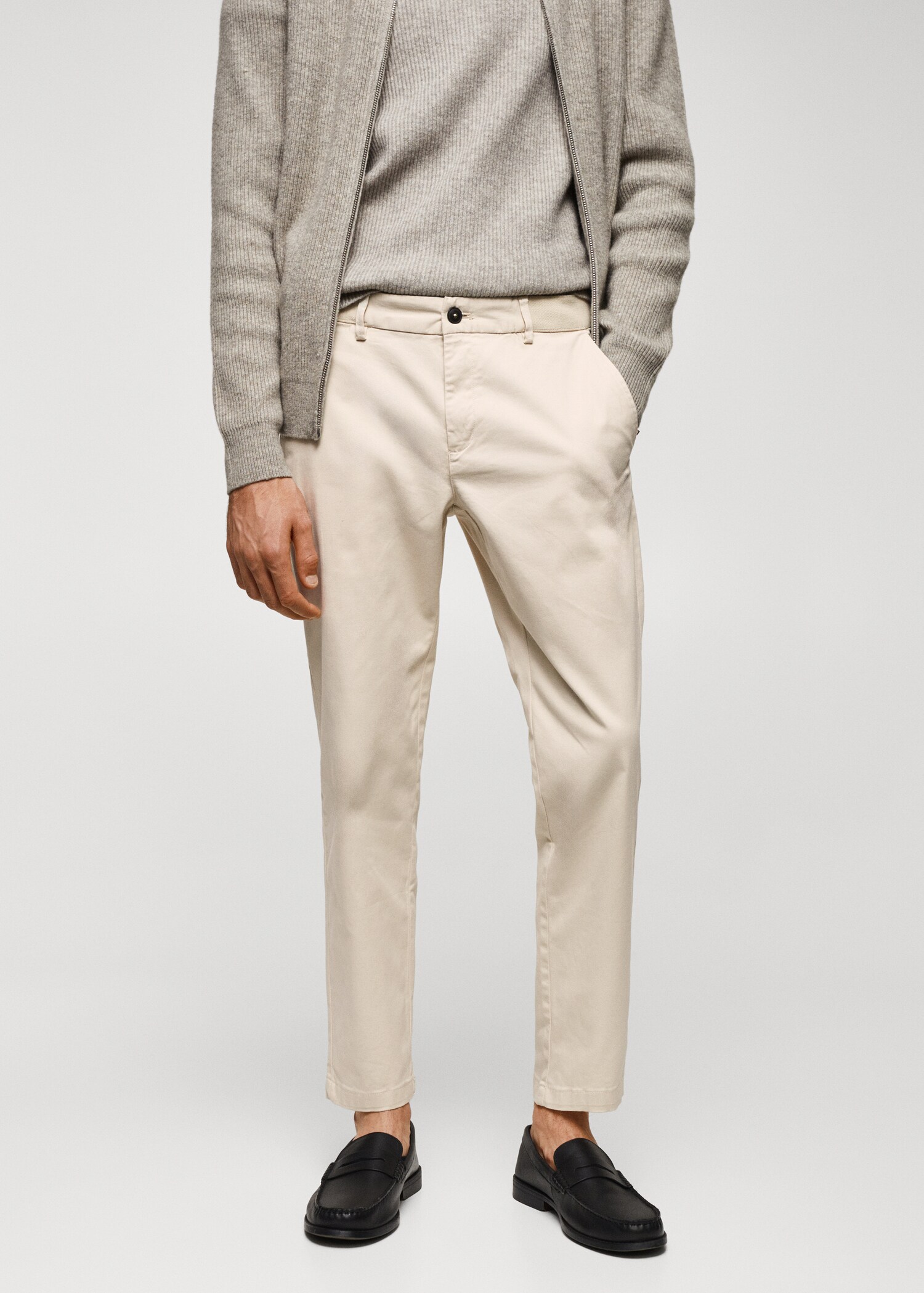 Pantalon coton tapered crop - Plan moyen
