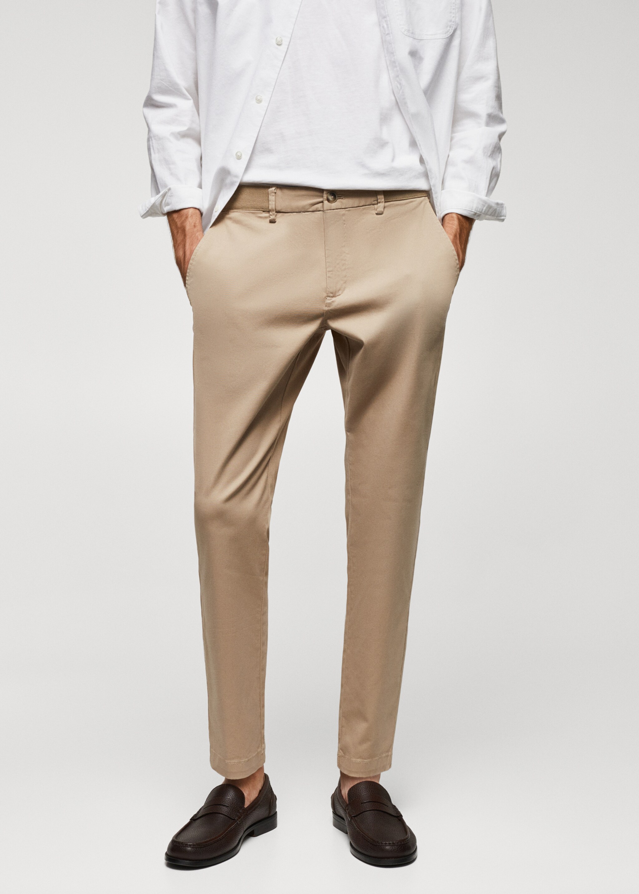 Cotton tapered crop trousers - Medium plane