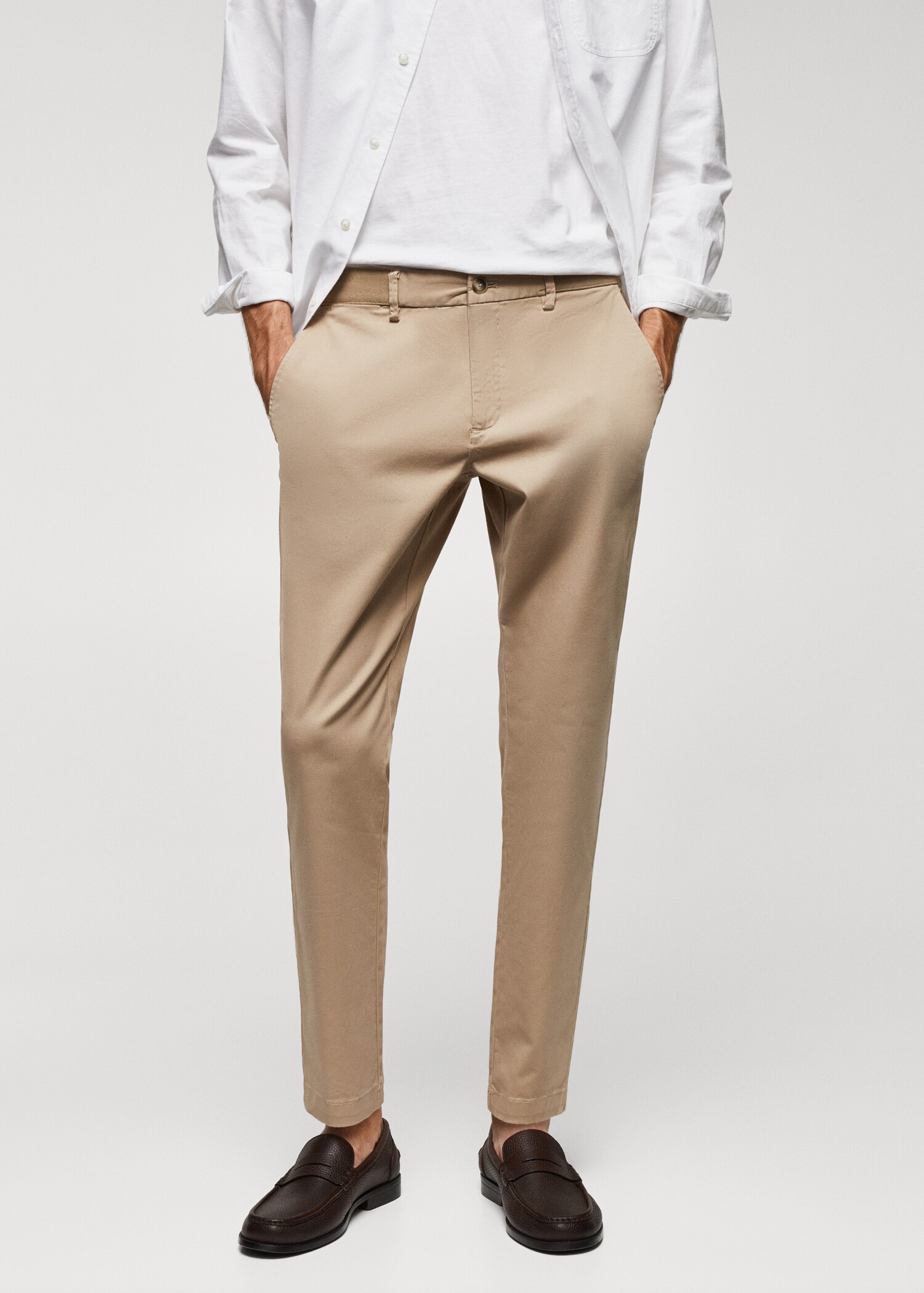 Cotton tapered crop trousers - Medium plane