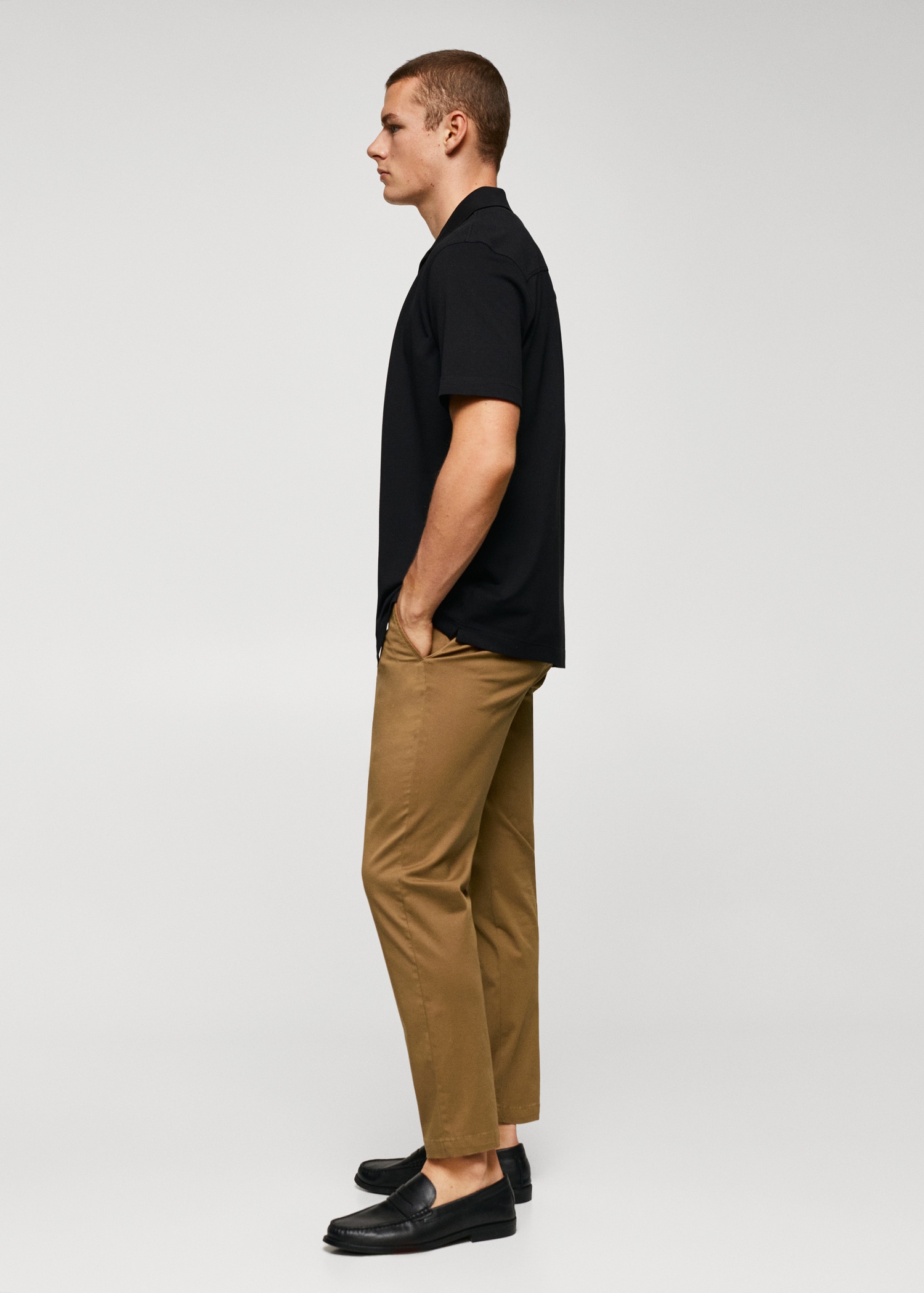 Cotton tapered crop trousers - Main Image