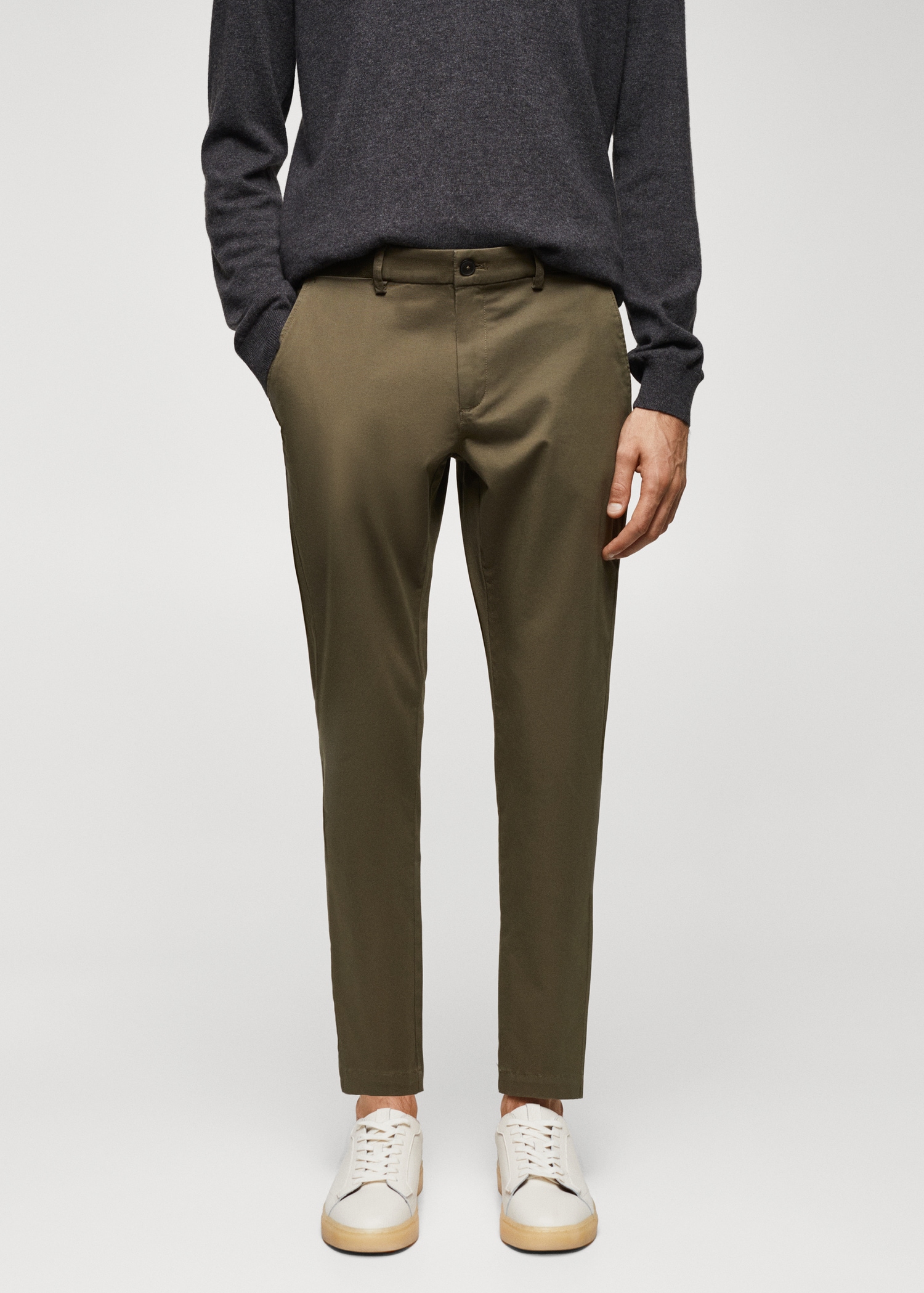 Cotton tapered crop trousers Men MANGO OUTLET Greece