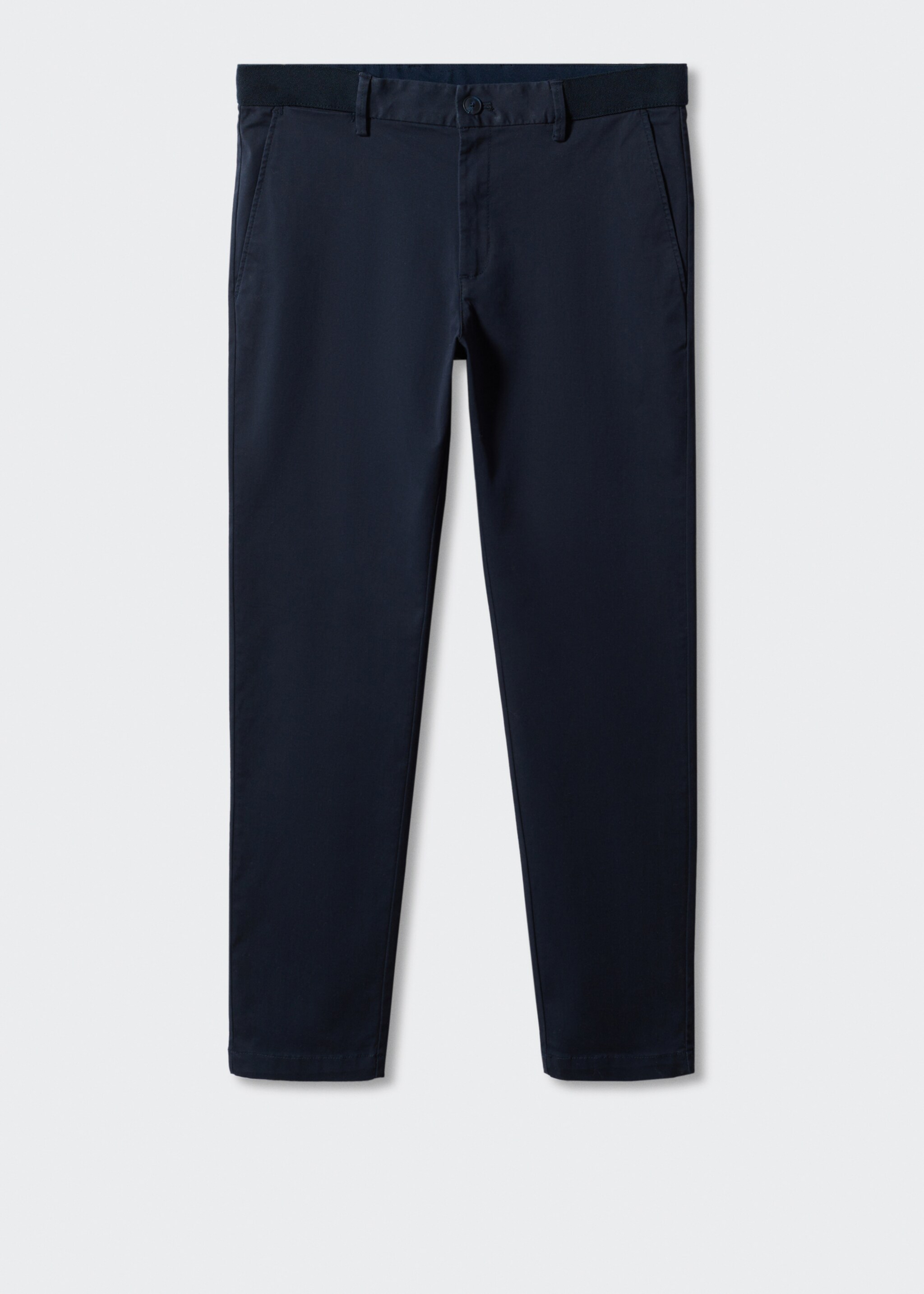 Cotton tapered crop trousers - Article without model, Dark Navy. Ref: 57040567-00.