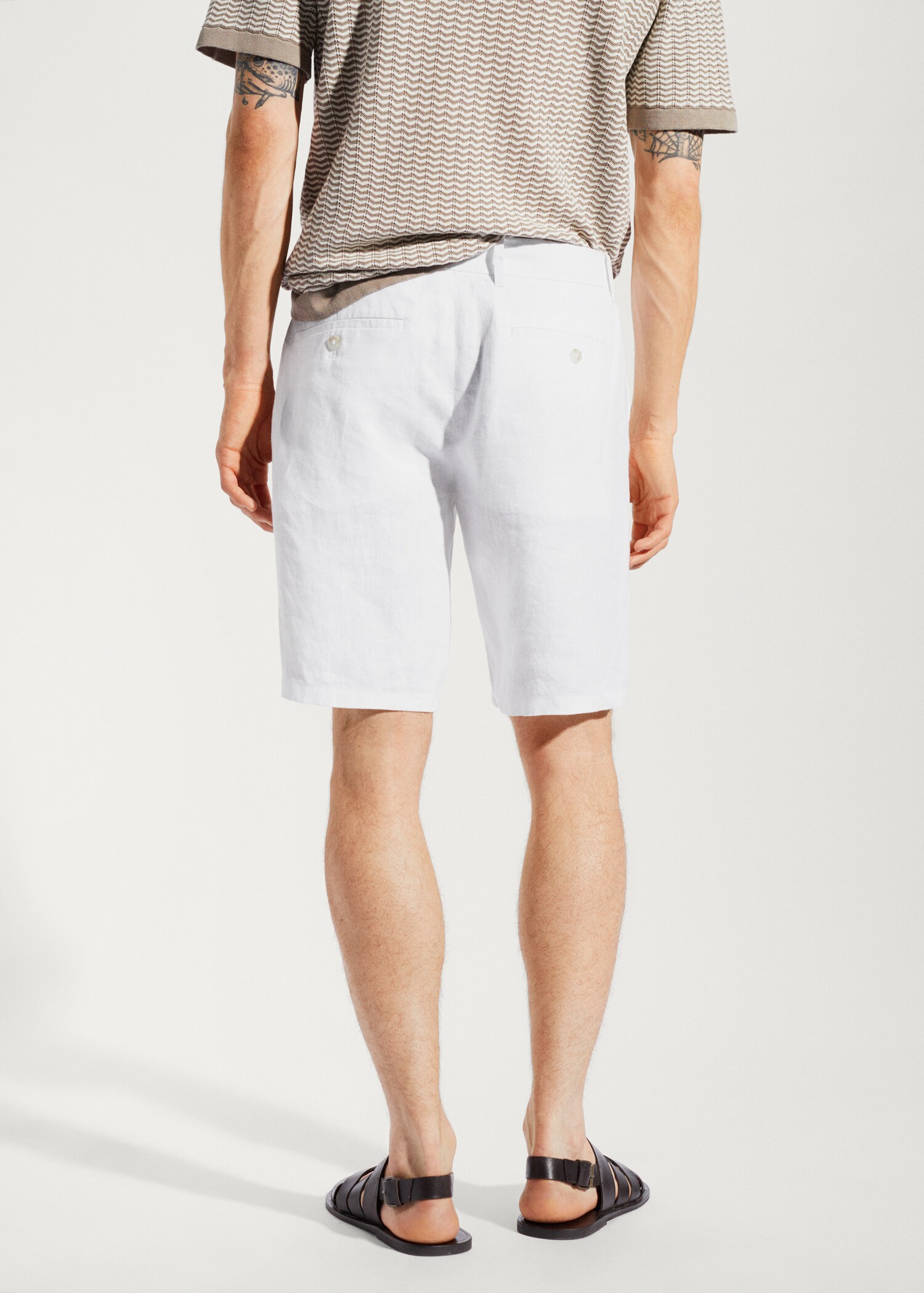 Bermudas 100 % linne - Artikelns baksida
