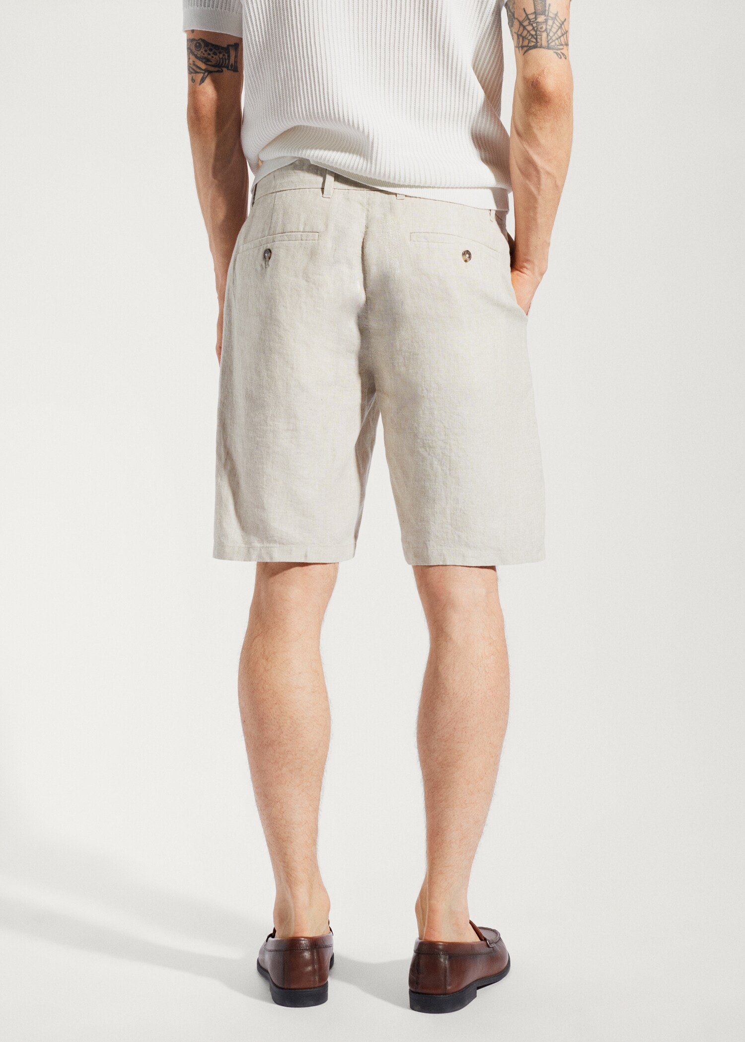 Bermudas 100 % linne - Artikelns baksida