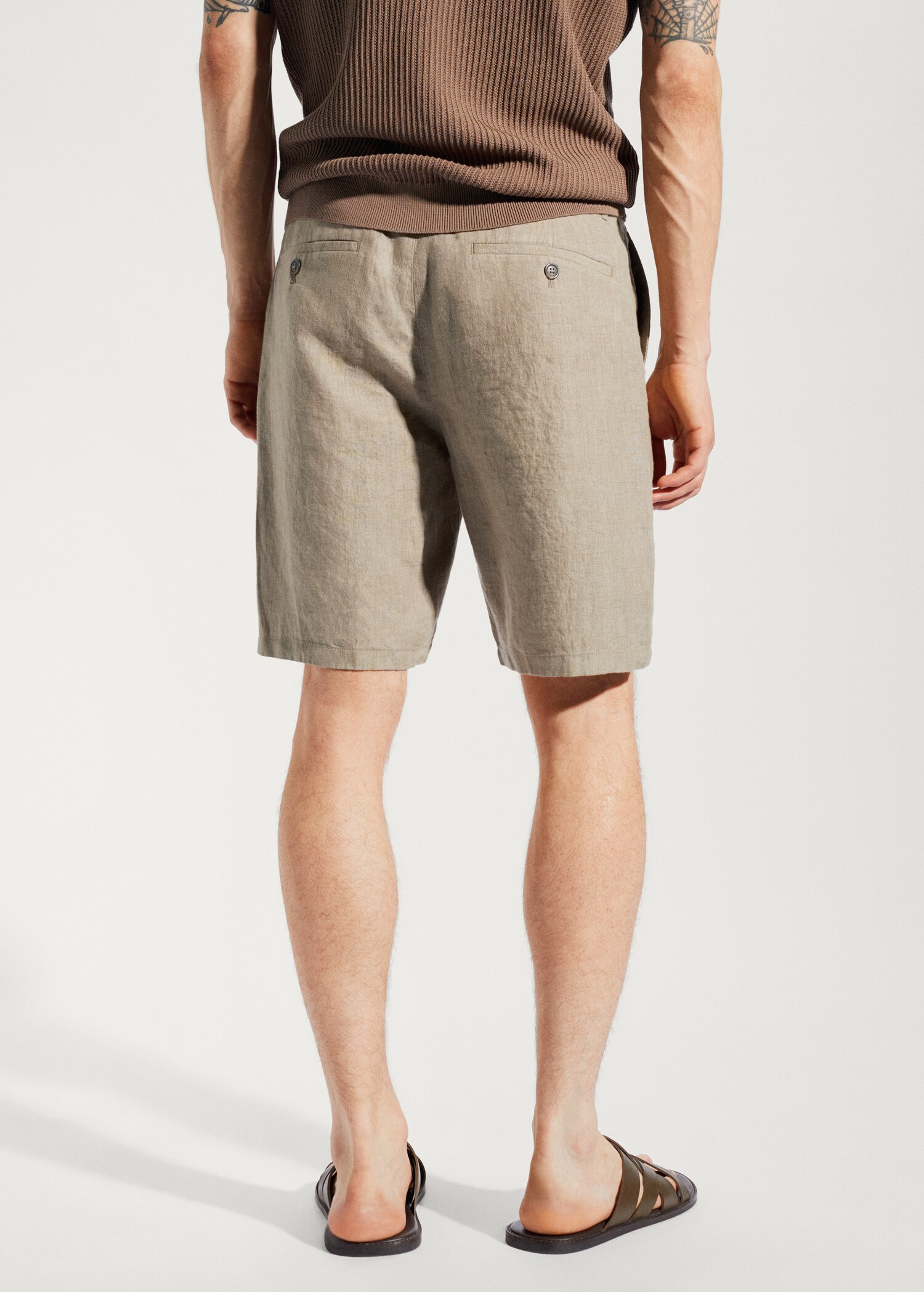 Bermudas 100 % linne - Artikelns baksida