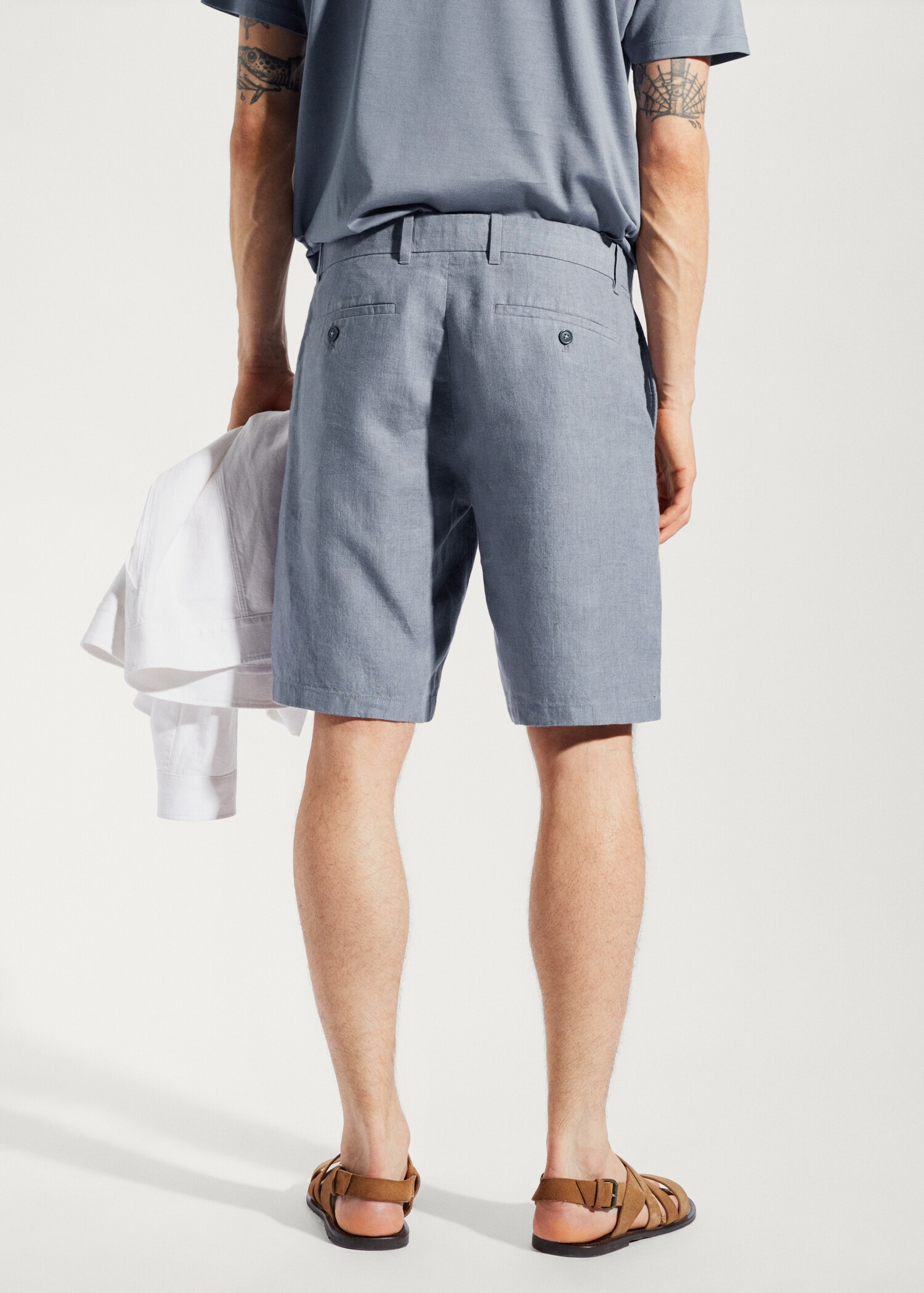 Bermudas 100 % linne - Artikelns baksida