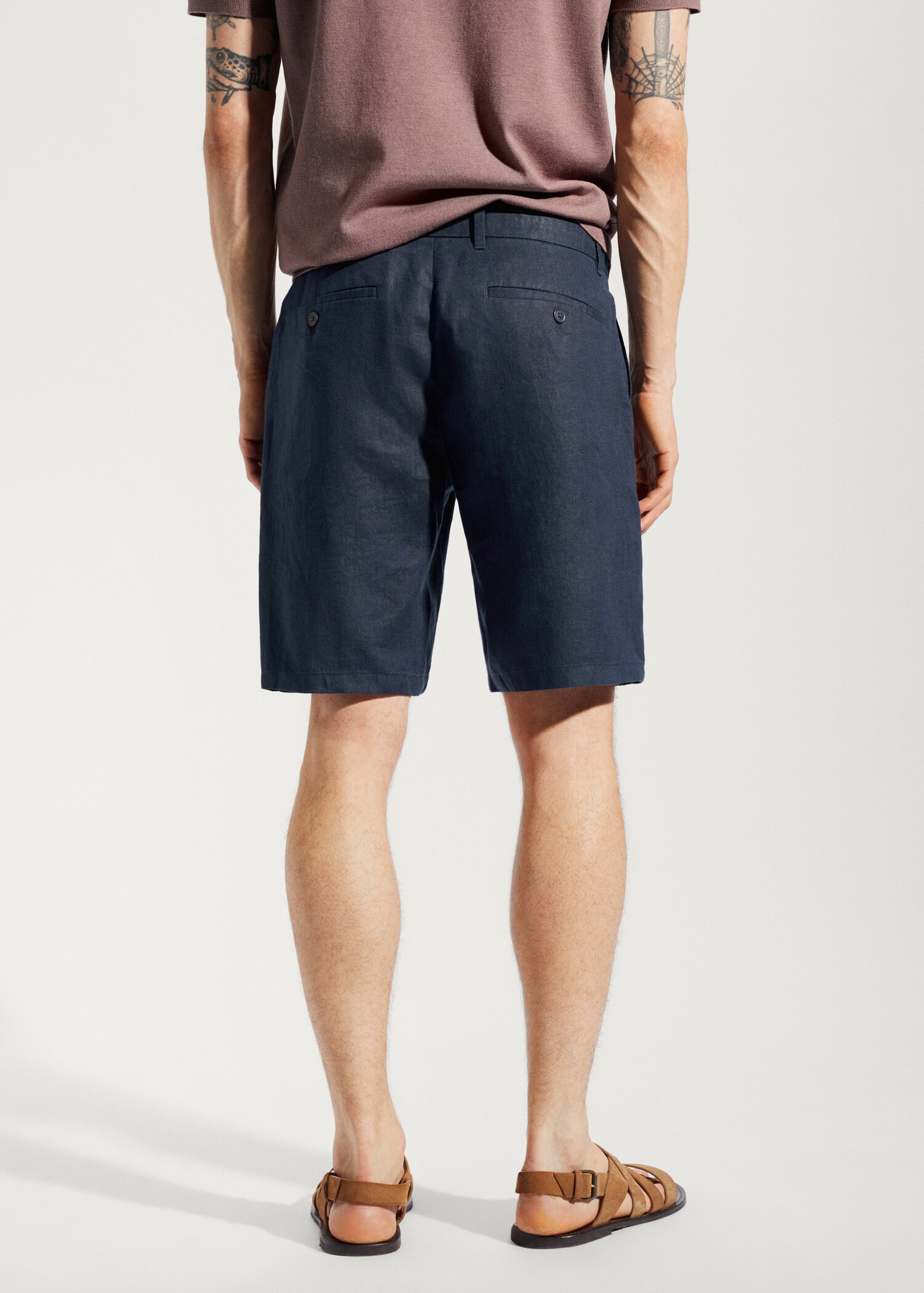 Bermudas 100 % linne - Artikelns baksida