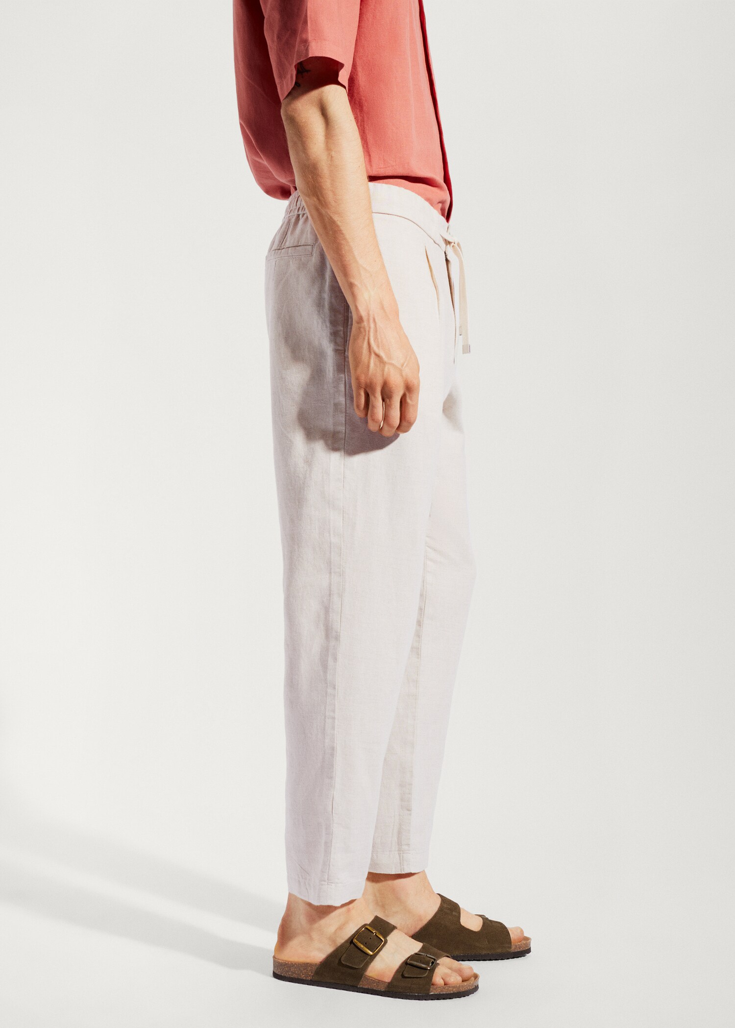Slim-fit trousers with drawstring - Details of the article 4