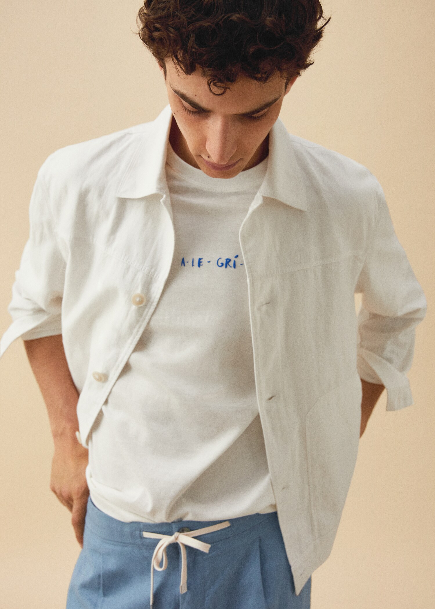 Slim-fit trousers with drawstring - Details of the article 5