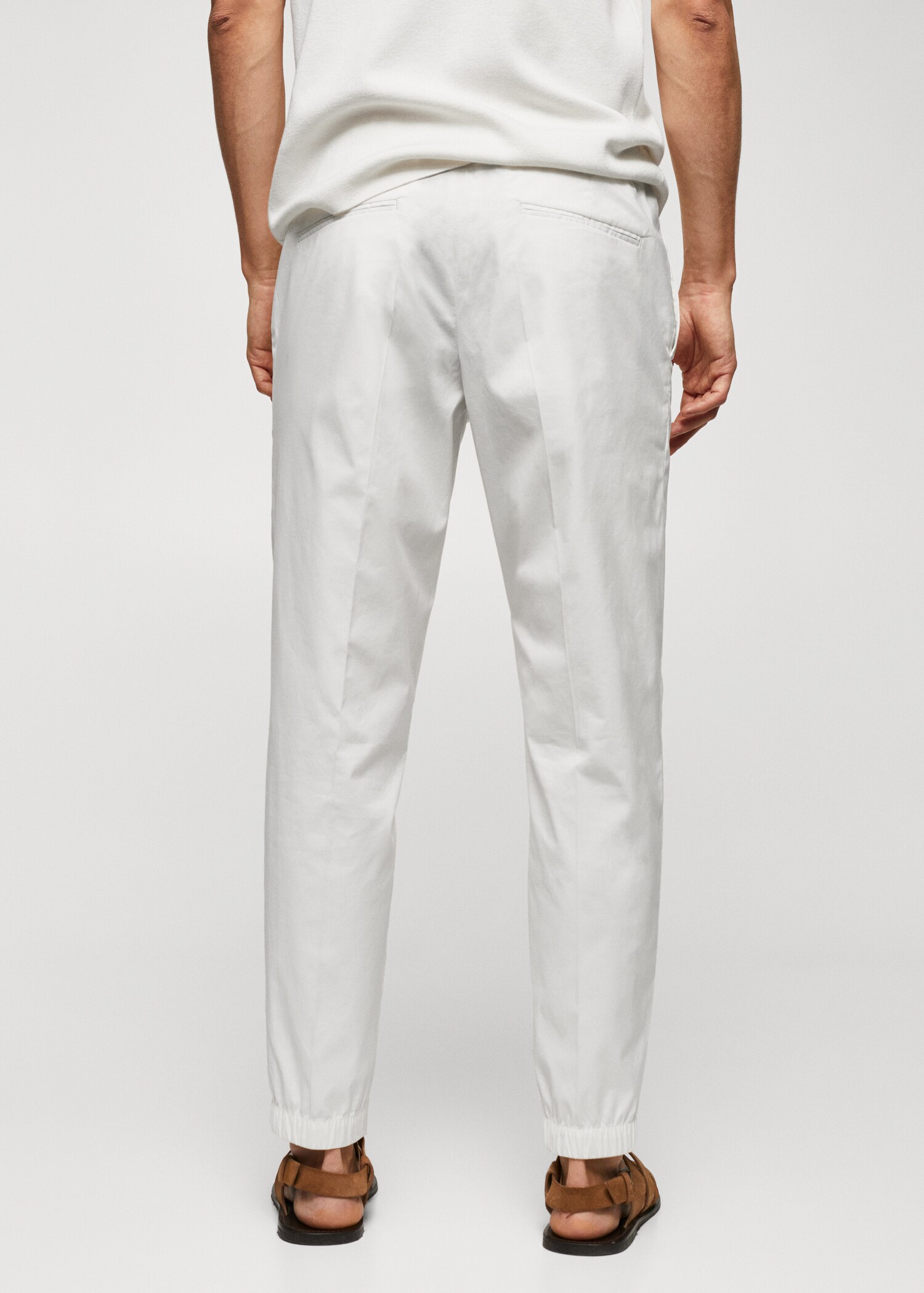 Slim-fit cotton trousers - Reverse of the article