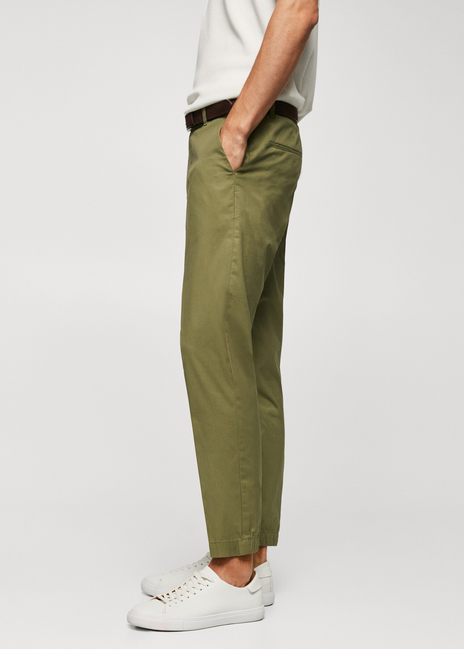 Slim-fit cotton trousers - Details of the article 2