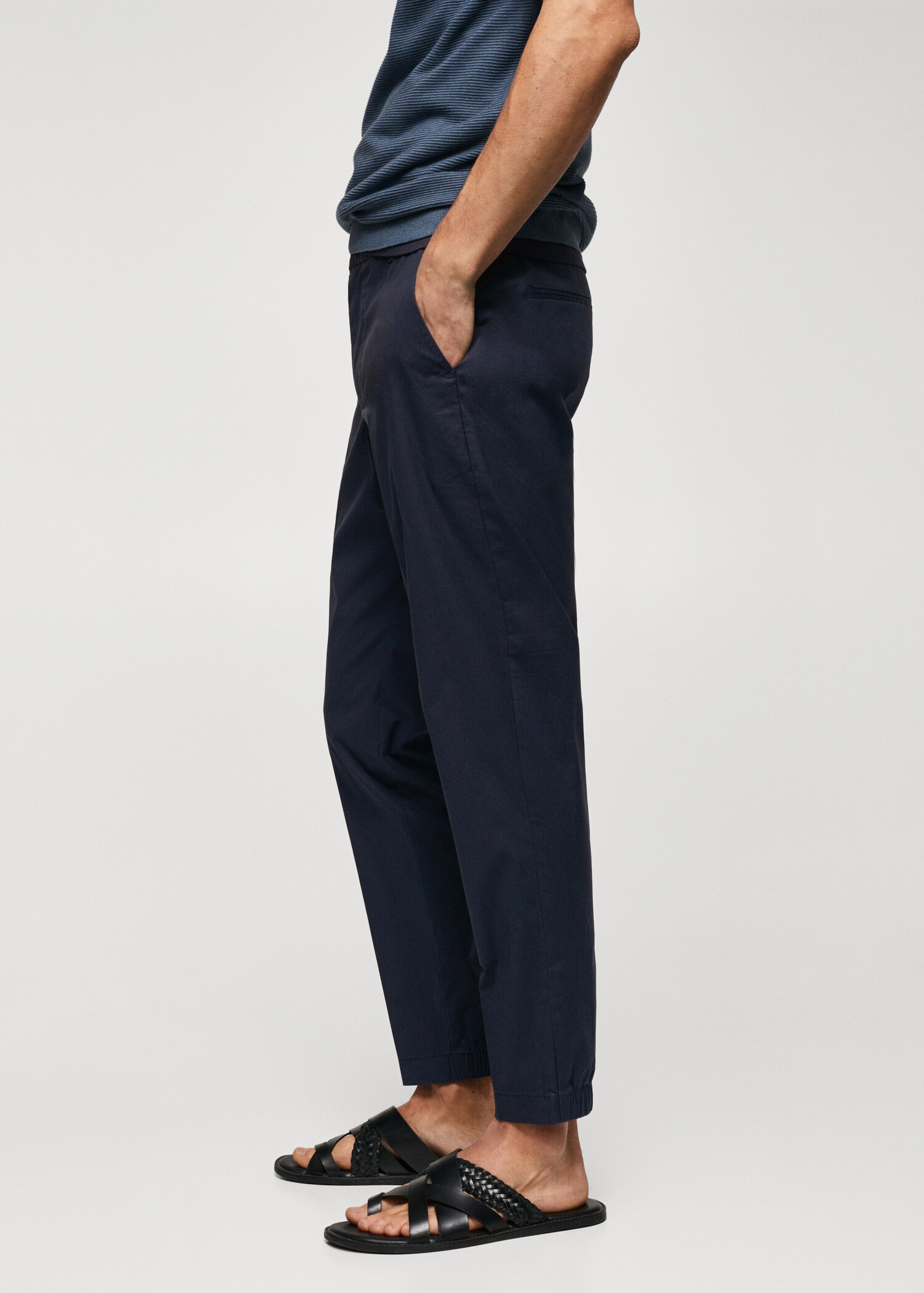 Slim-fit cotton trousers - Details of the article 2