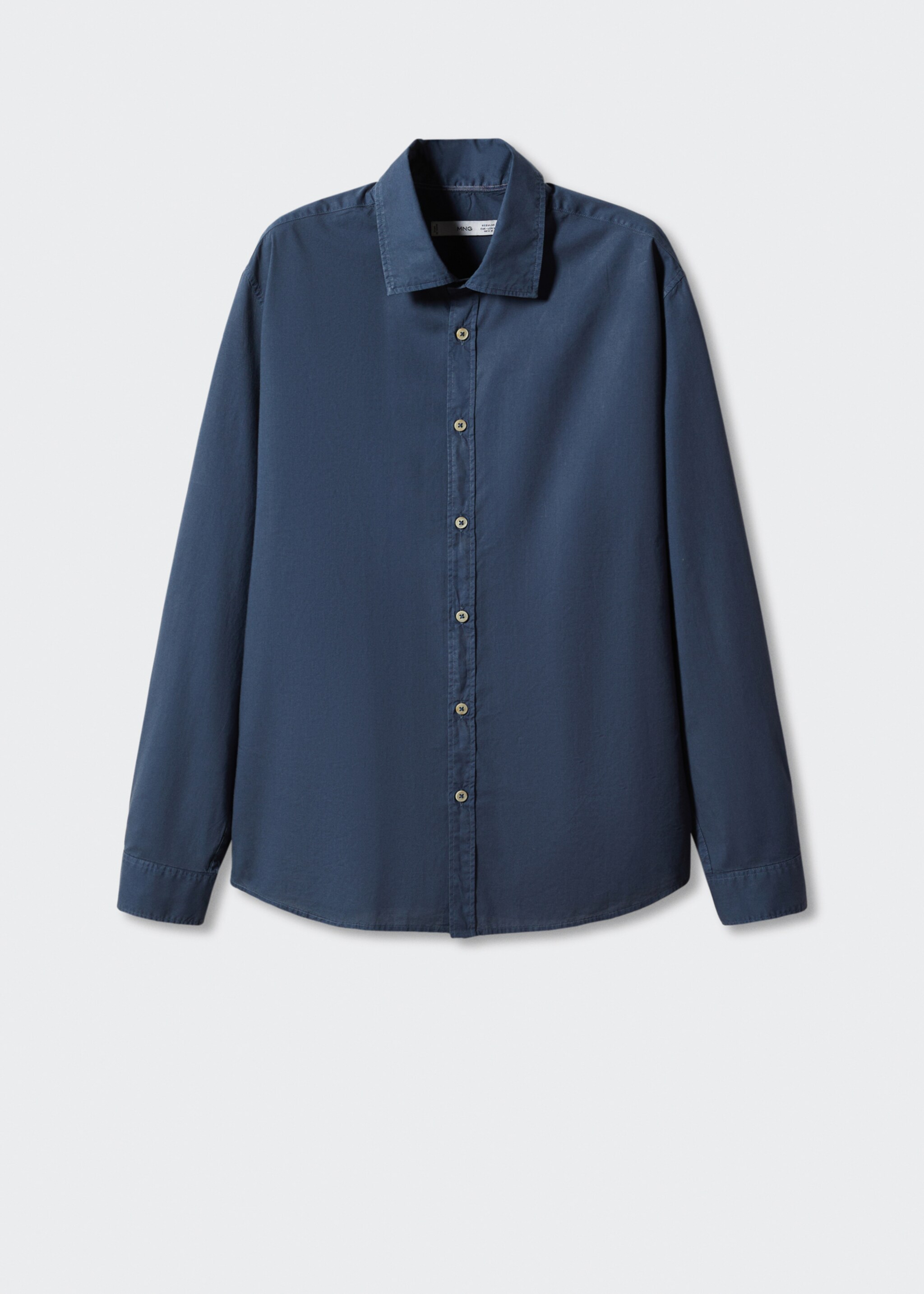 Regular-fit cotton voile shirt - Article without model, Navy. Ref: 57040575-00.
