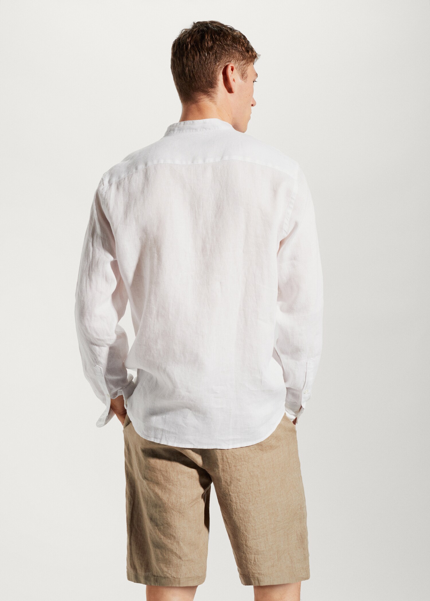 100% linen Mao collar shirt - Reverse of the article