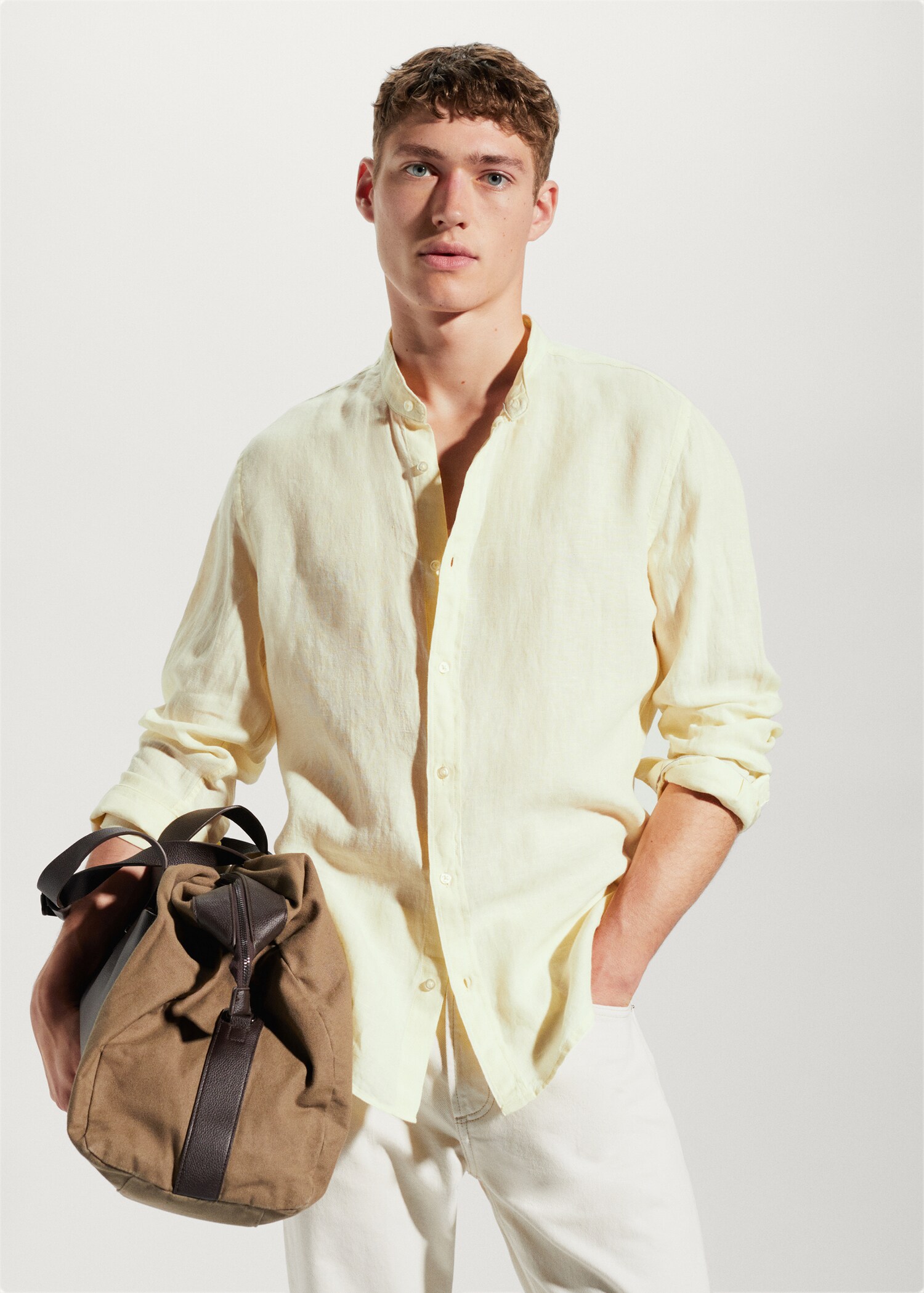 100% linen Mao collar shirt - Medium plane