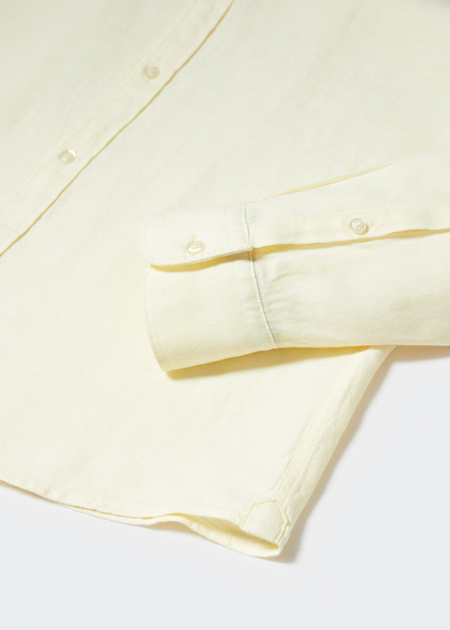 100% linen Mao collar shirt - Details of the article 8
