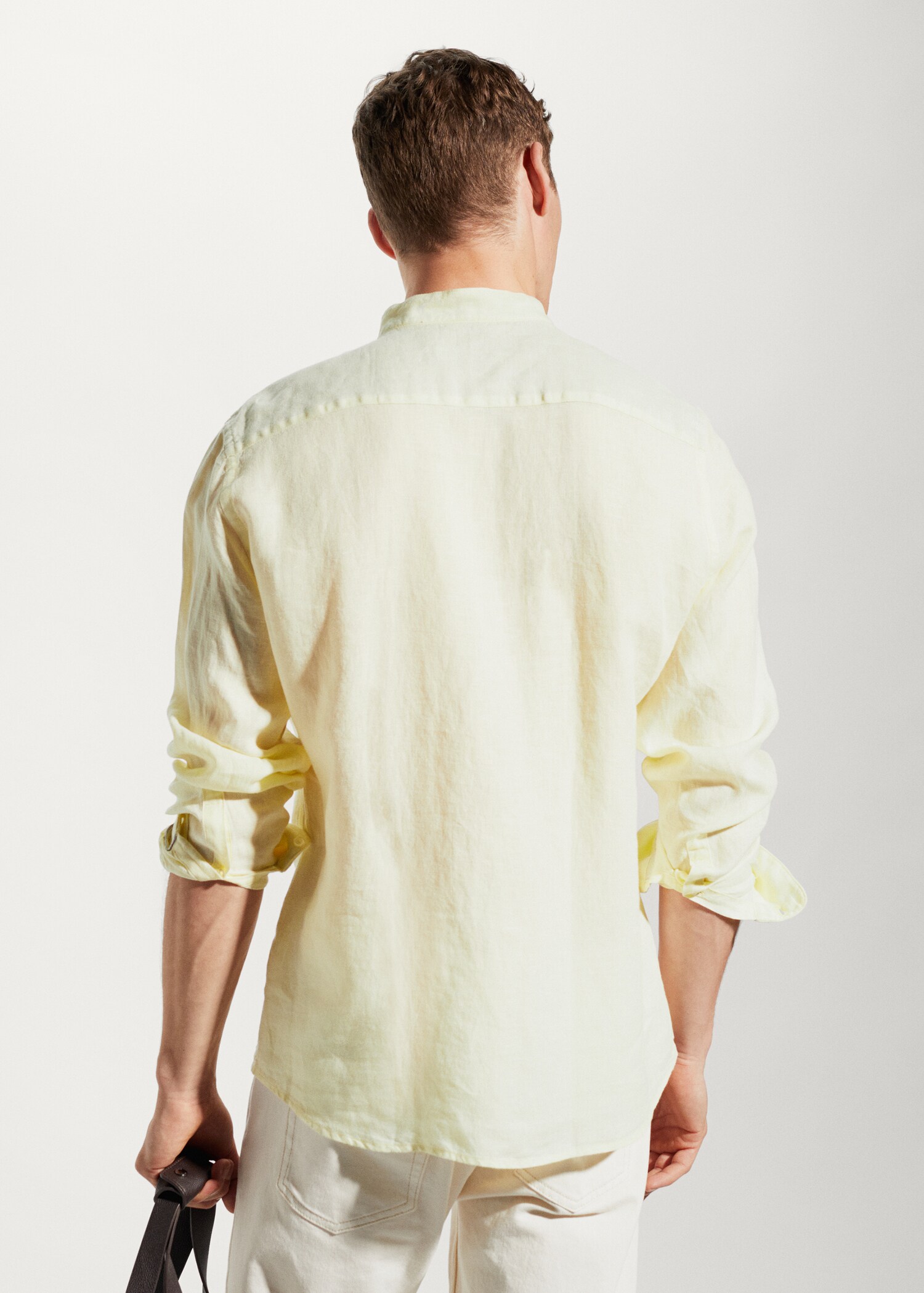 100% linen Mao collar shirt - Reverse of the article
