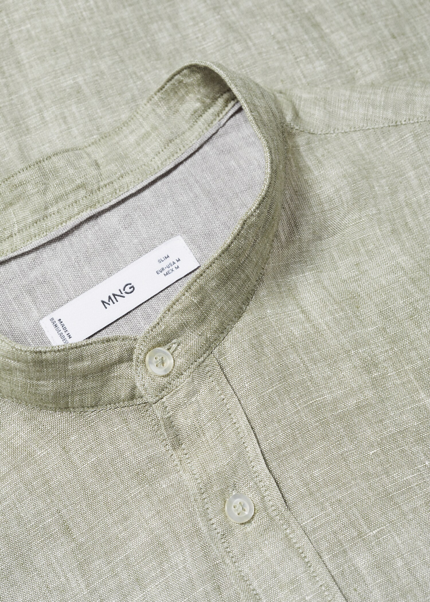 100% linen Mao collar shirt - Details of the article 8