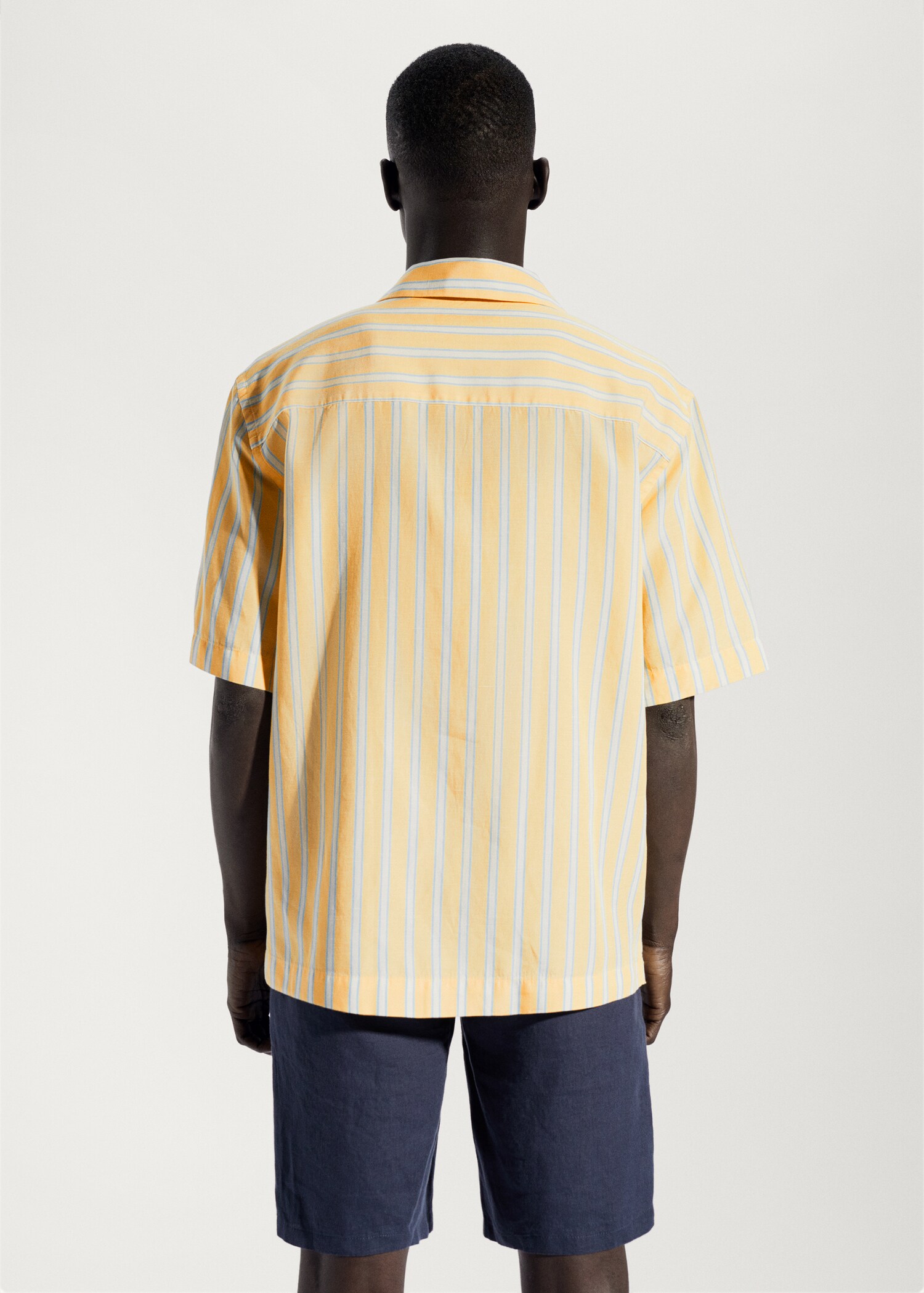 Camisa algodón lino rayas - Reverso del artículo