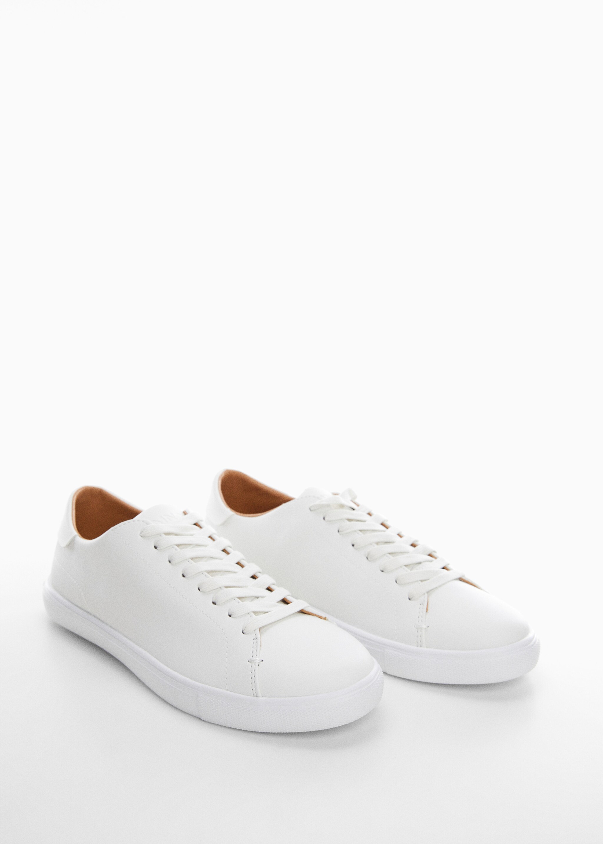Monocoloured leather sneakers - Medium plane, White. Ref: 57040643-00.