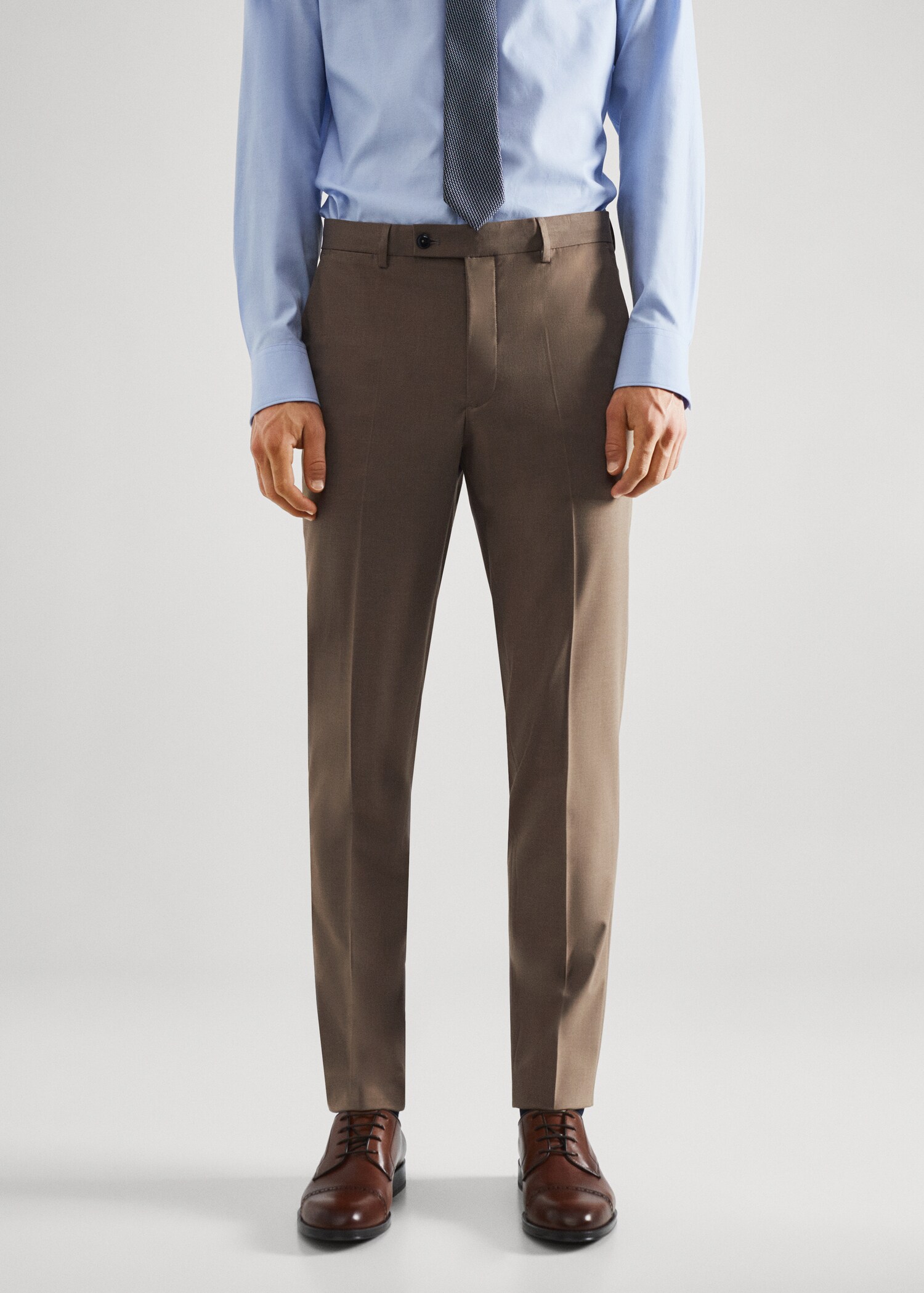 Stretch-fabric slim-fit suit pants - Medium plane